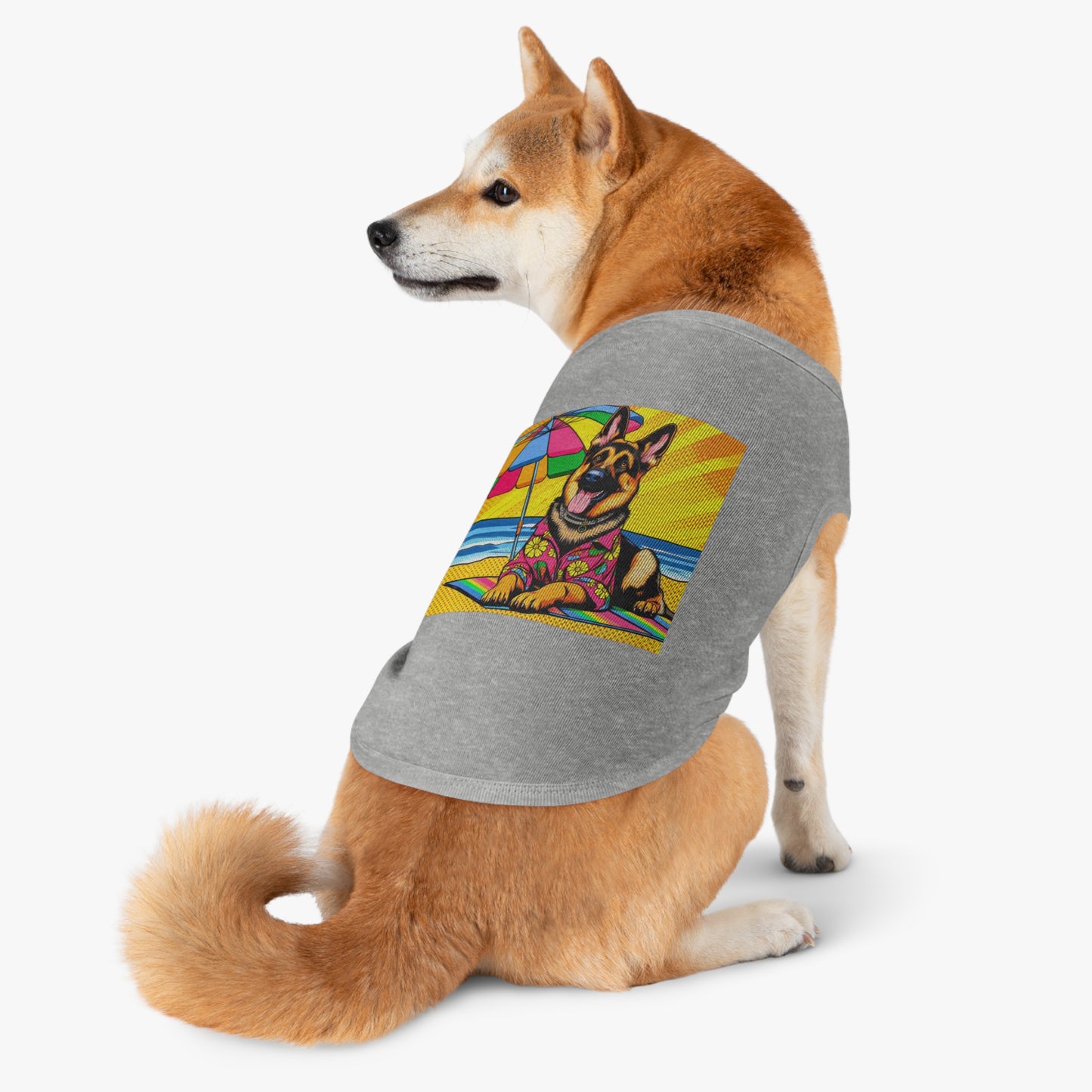 Pet Tank Top German Shepherd vacation Pets Printify