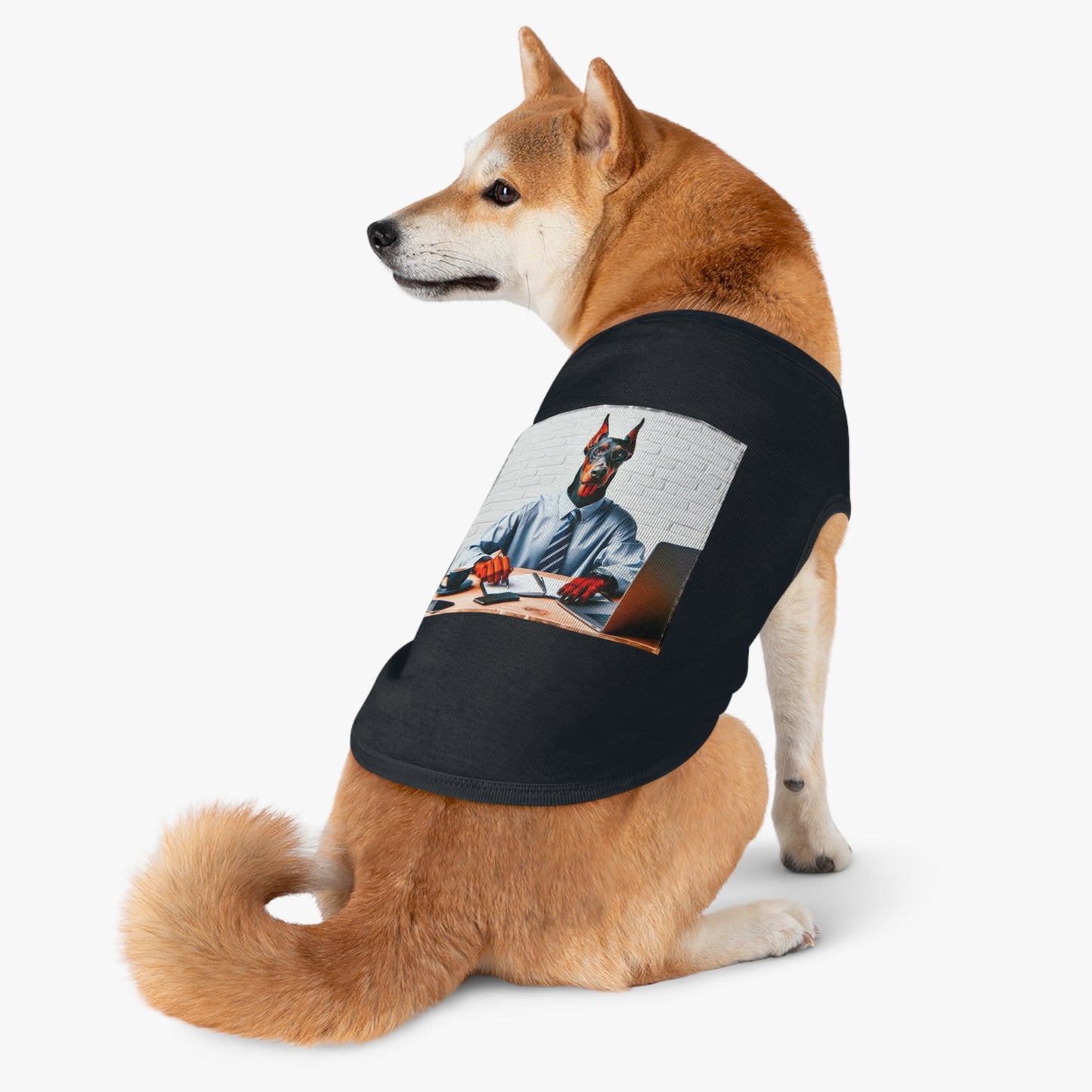 Pet Tank Top Doberman working man t shirt Pets Printify