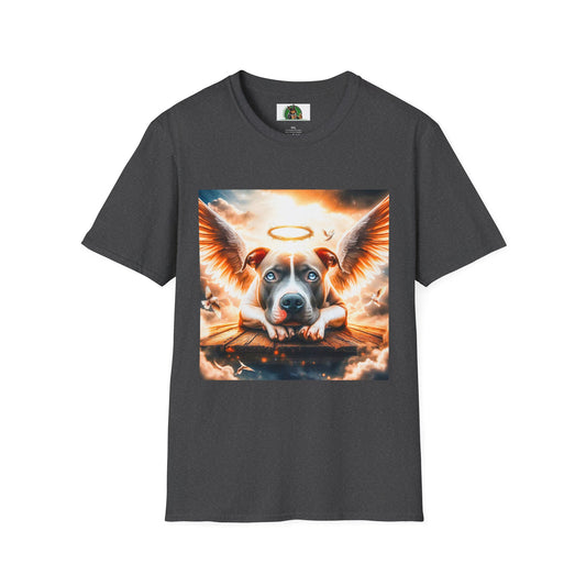 Pit bull heaven and clouds shirt T-Shirt Printify XS Dark Heather
