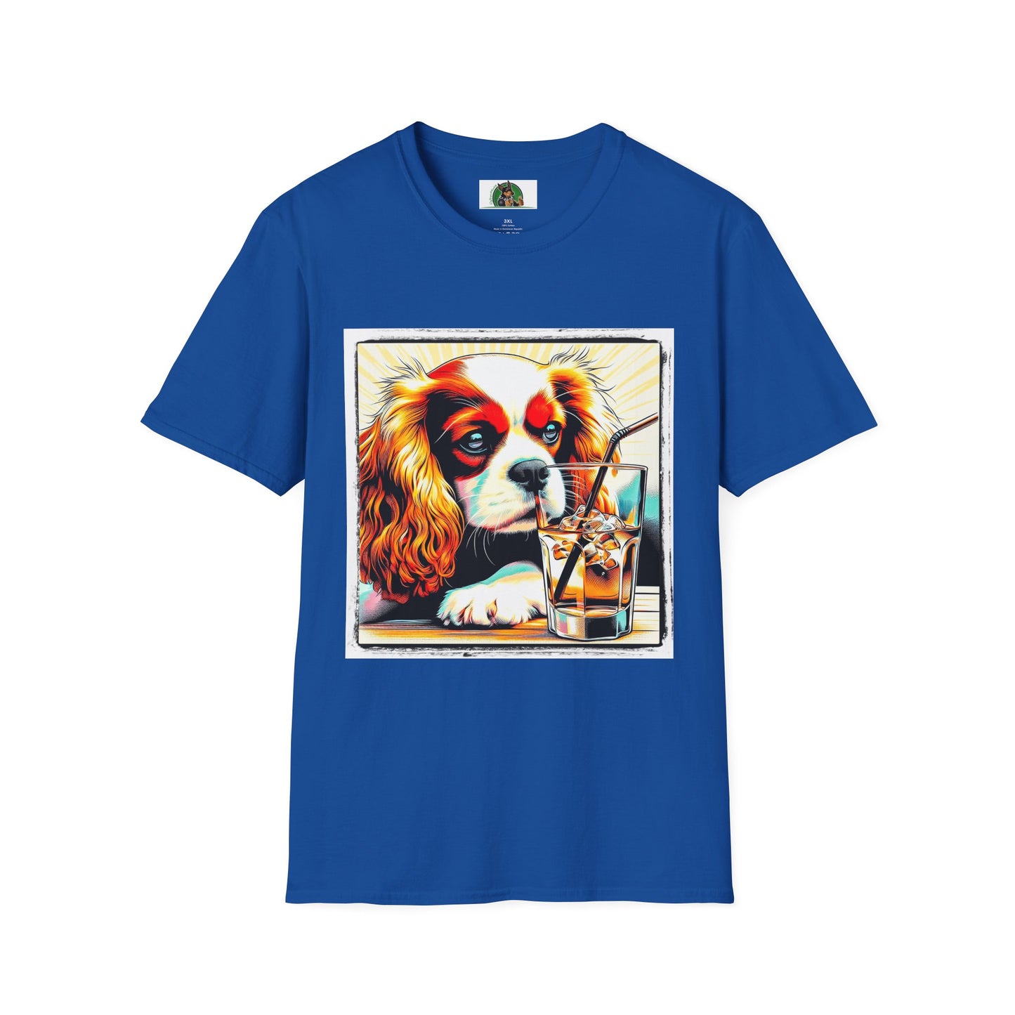 Cavalier King Charles Spaniel Sipping Tea TShirt T-Shirt Printify XS Royal