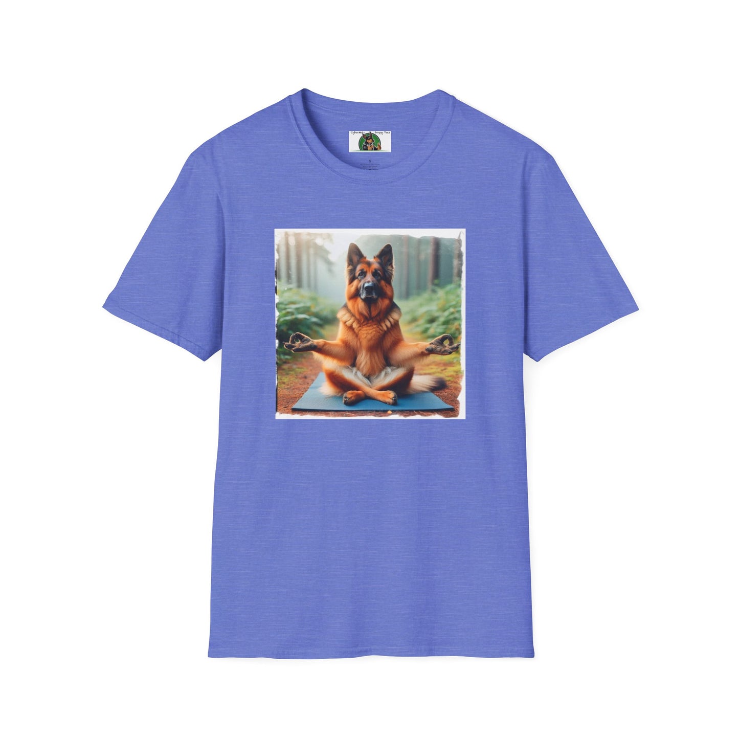 Zen German Shepherd Unisex Softstyle T-Shirt T-Shirt Printify S Heather Royal