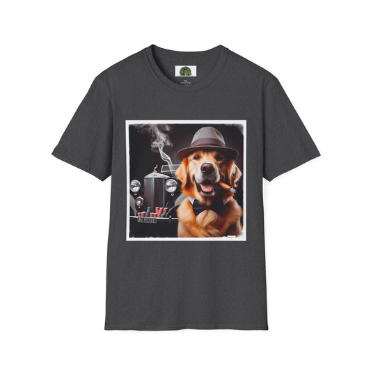 Golden Retriever cigars shirt T-Shirt Printify XS Dark Heather