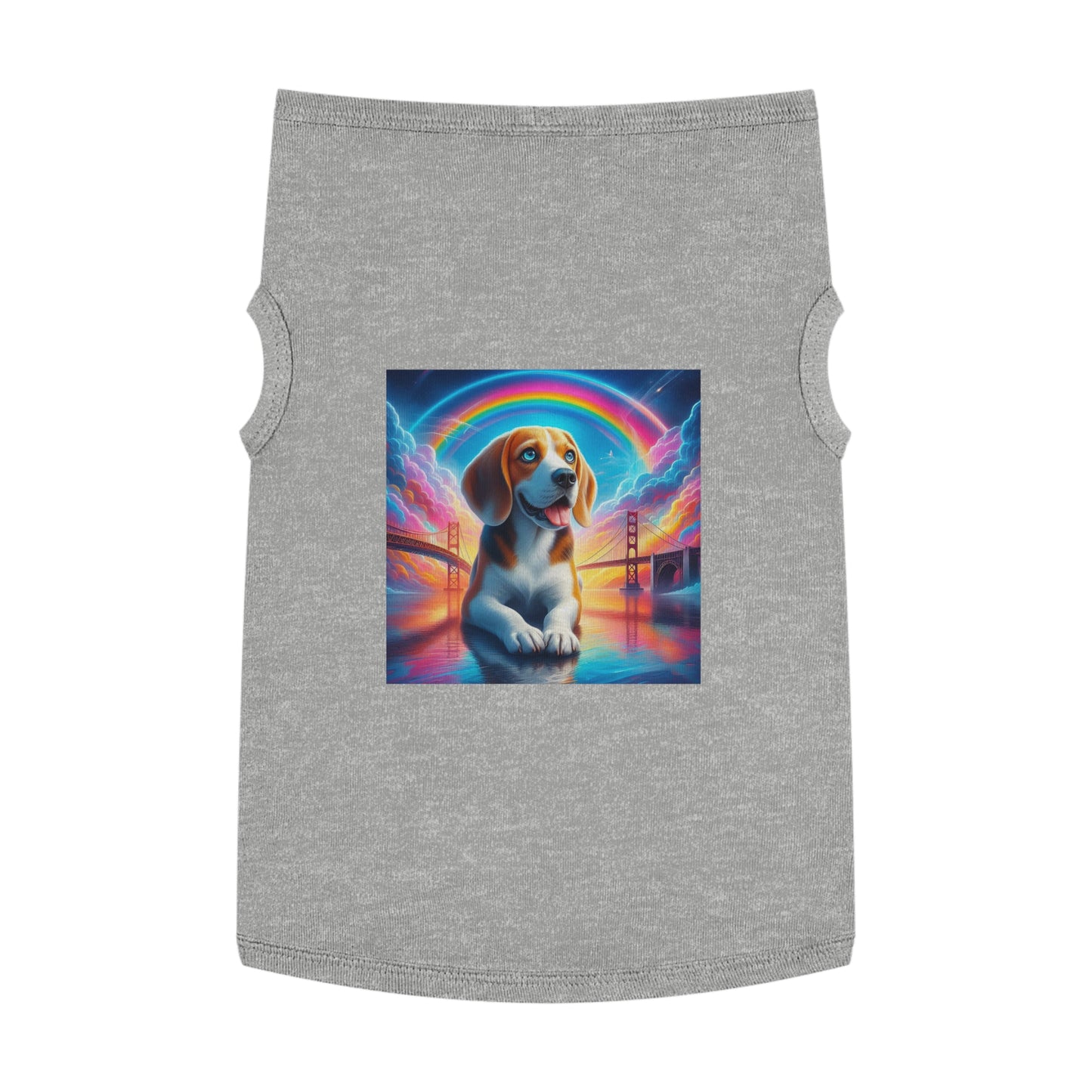 Pet Tank Top Beagle Angel Rainbow Bridge Pets Printify XL Heather 