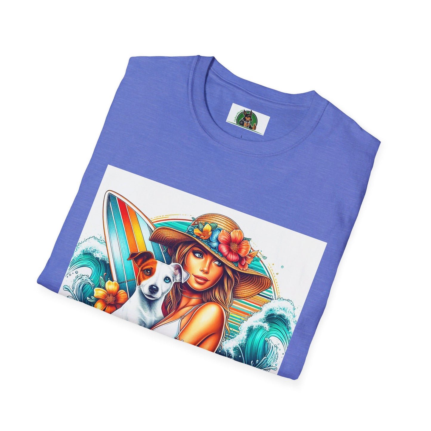 Jack Russell W/Beach Girl T-Shirt Printify   