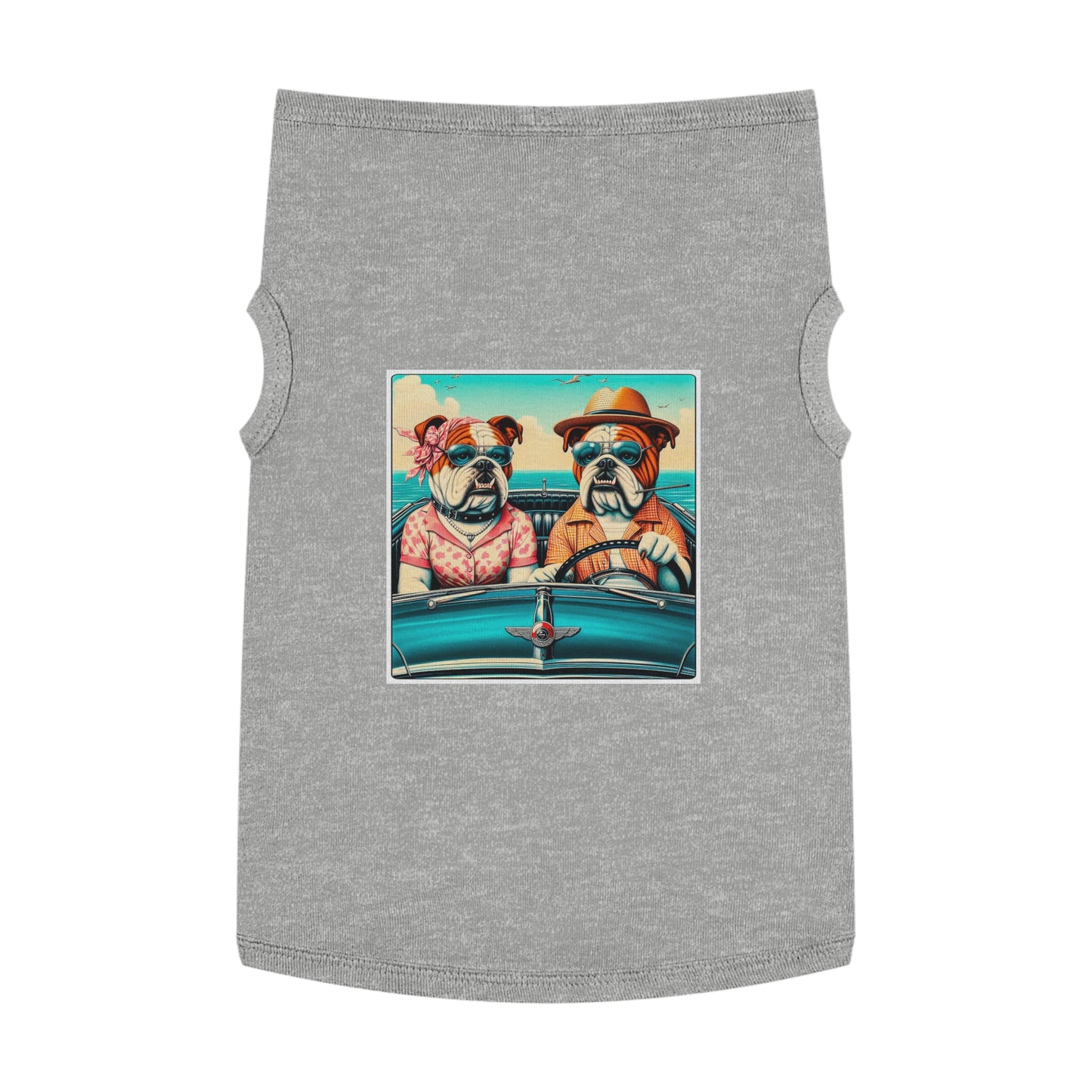 Wacky Pet Tank Top Bulldog vacationing couple t shirt Pets Printify XL Heather
