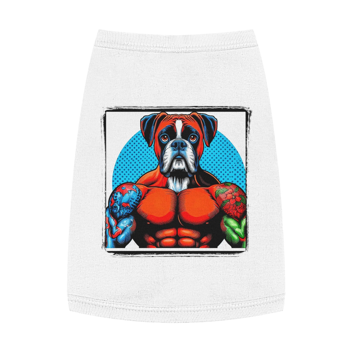 Pet Tank Top Boxer Muscle Dog Pop Art Pets Printify M White 