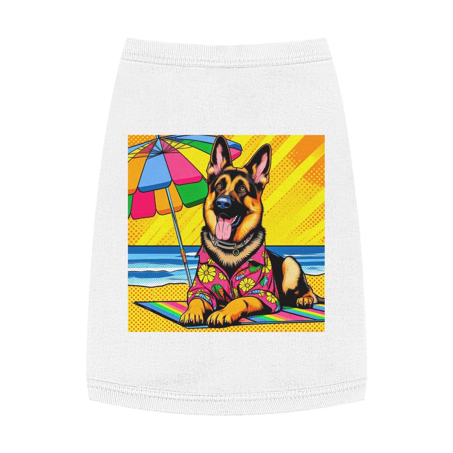 Pet Tank Top German Shepherd vacation Pets Printify M White