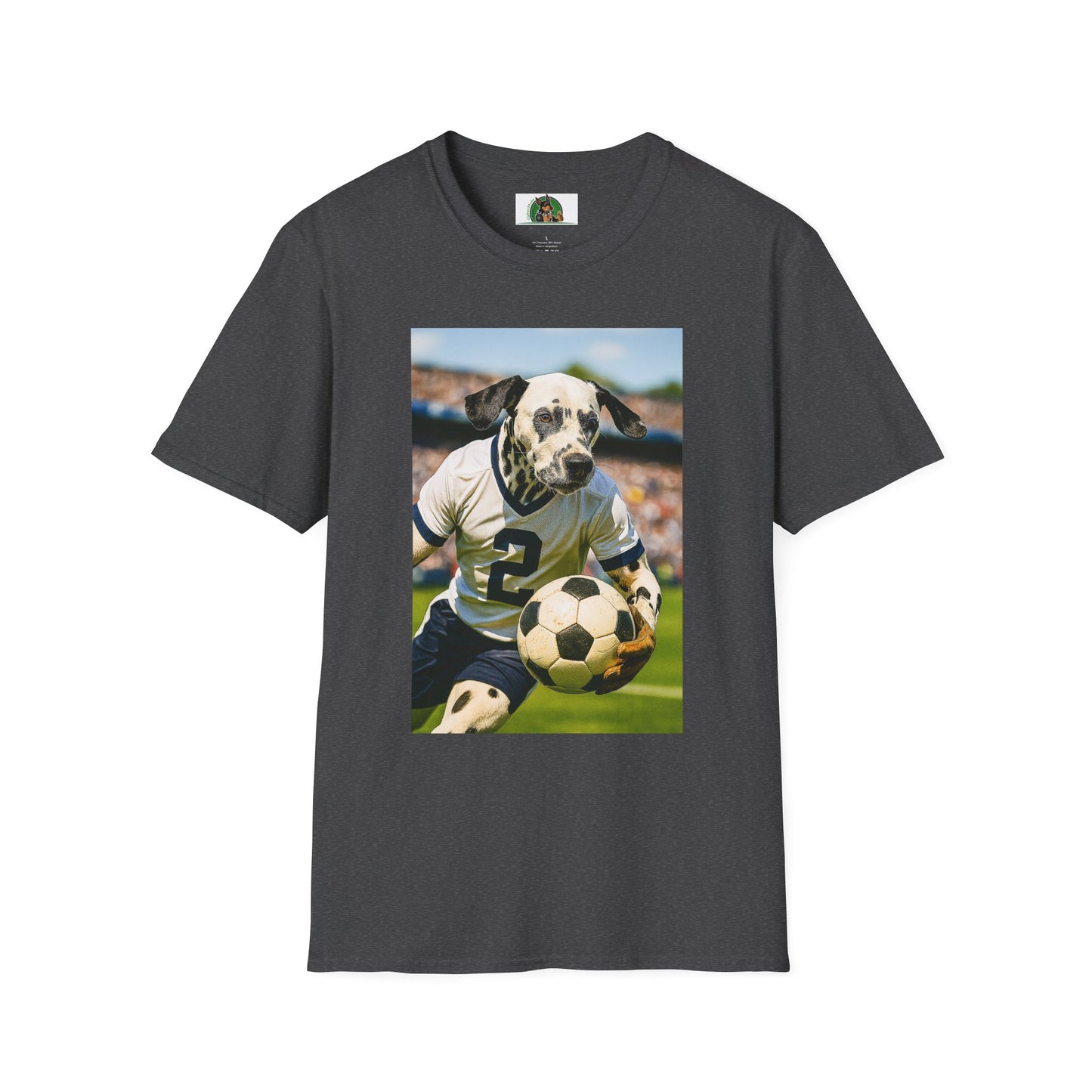 Sports Soccer Dalmatian Unisex T-Shirt T-Shirt Printify Dark Heather XS