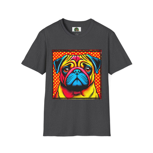 Pugs Pop Art T-Shirt T-Shirt Printify XS Dark Heather