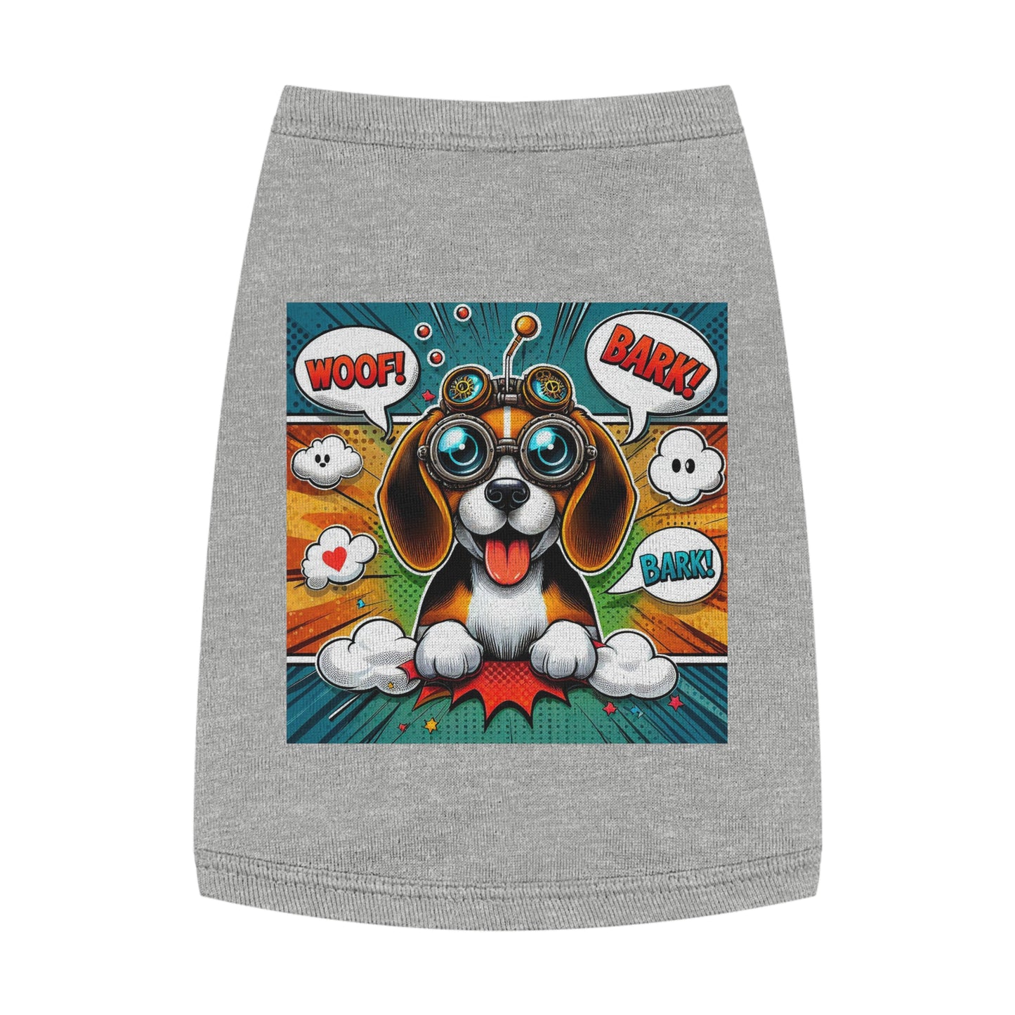 Pet Tank Top Wacky Beagle Cartoon Steampunk Dog Pets Printify M Heather 