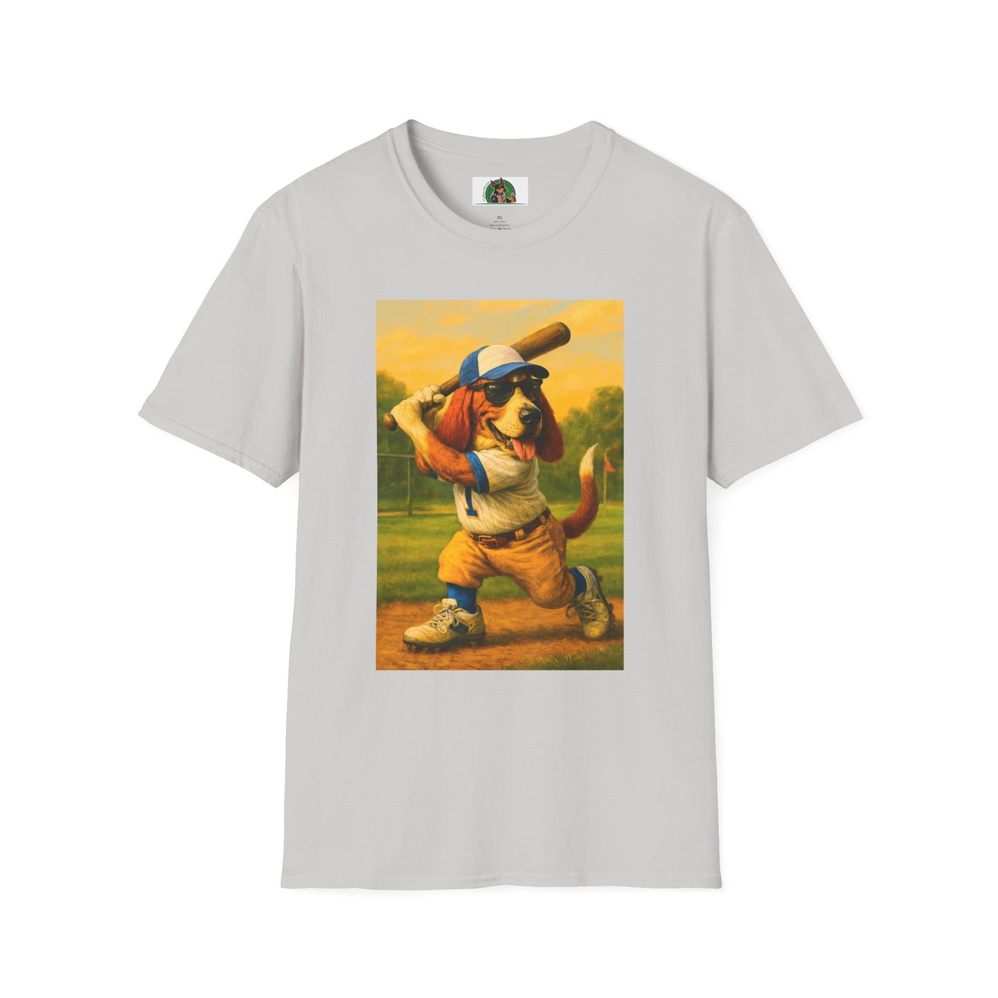 Sports Baseball Bassett Hound T-Shirt T-Shirt Printify Ice Grey S