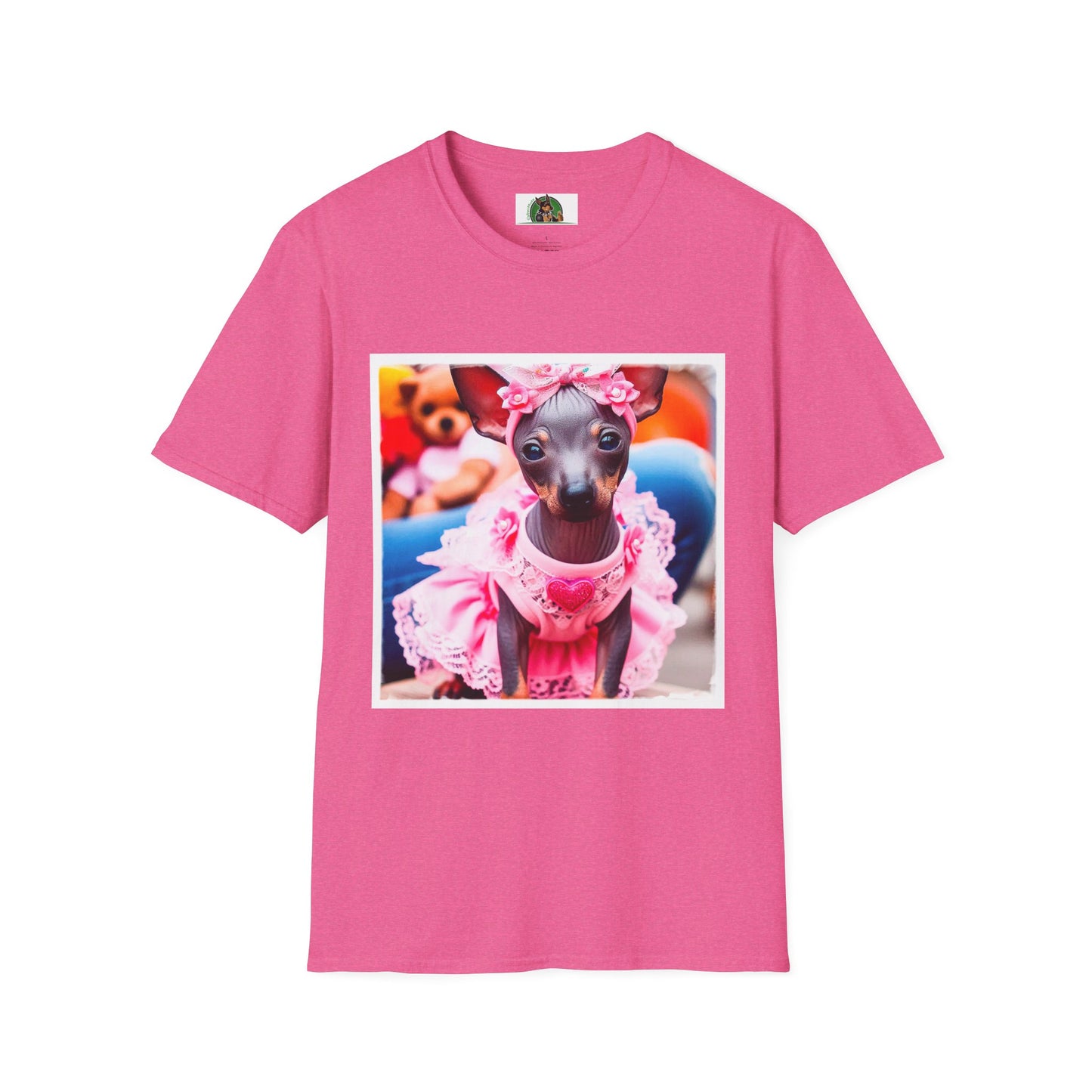 Mexican Hairless Dog T-Shirt Printify S Heather Heliconia 