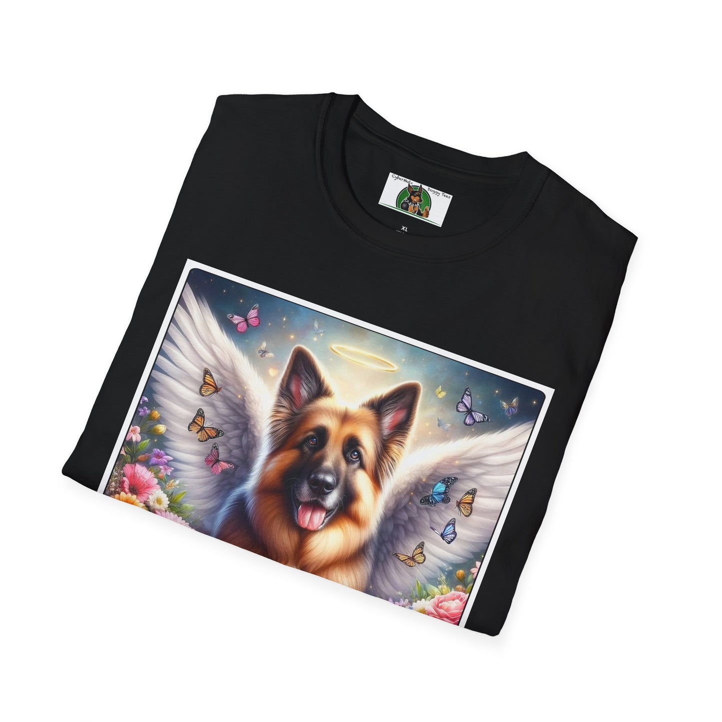 German Shepherd Dog "Rainbow Bridge" Unisex Softstyle T-Shirt