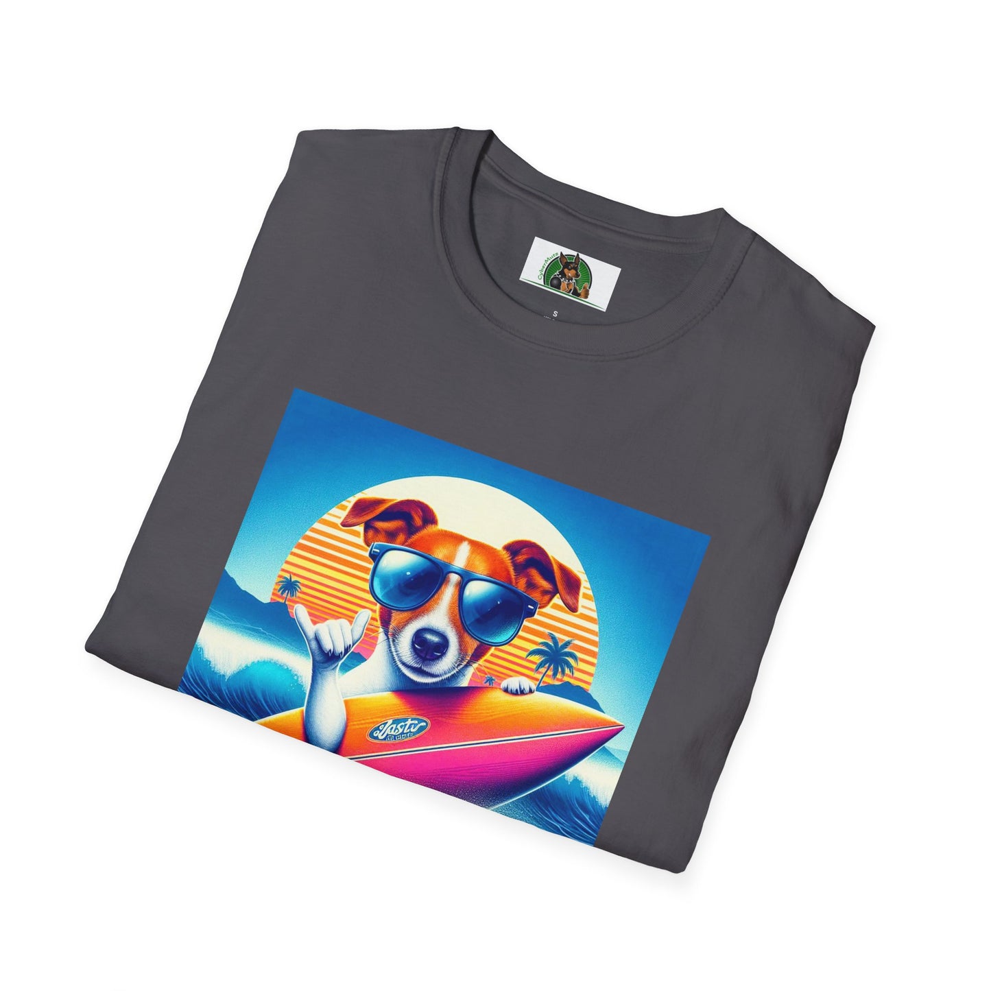 Jack Russell Surfer Dog T-Shirt Printify   