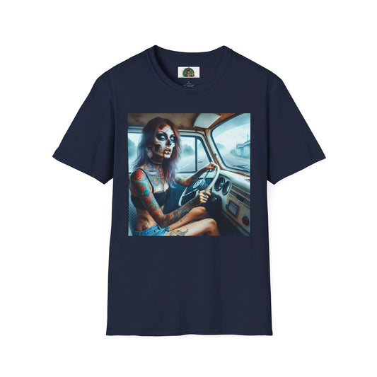 Zombie Girl T-Shirt Printify S Navy 