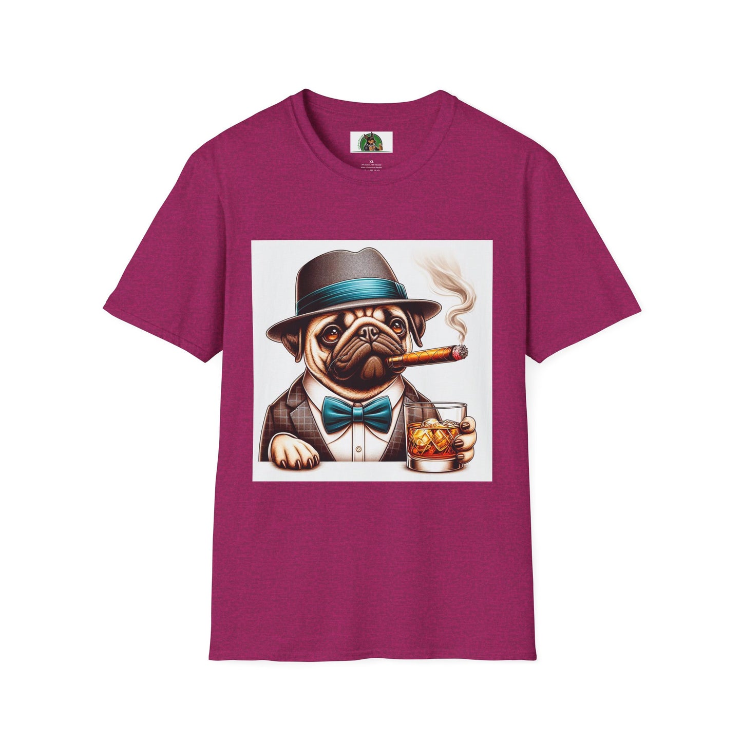 Pugs T-Shirt Printify S Antique Heliconia 