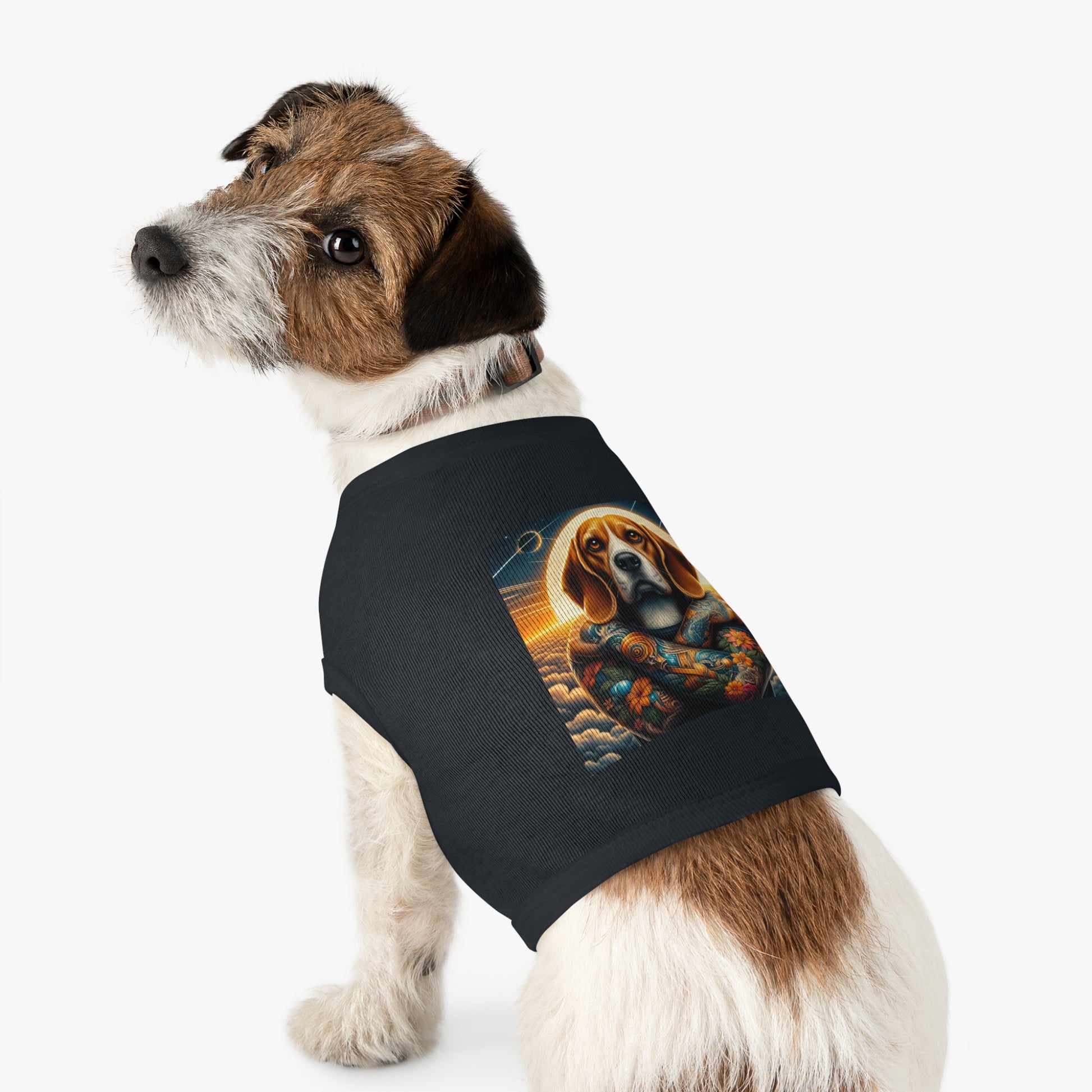 Pet Tank Top Beagle Tattooed Dog Pets Printify   