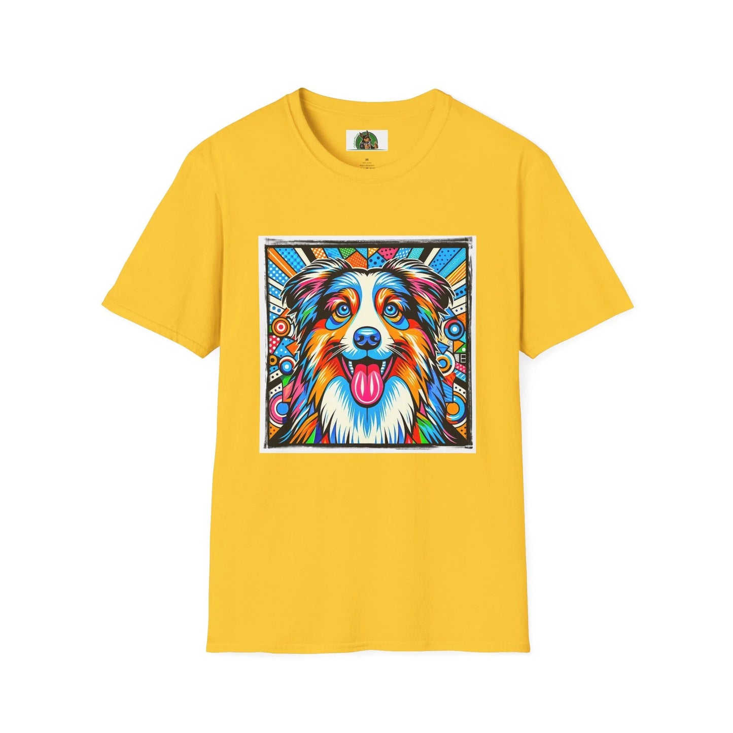 Australian Shepherd Bright Pop Art T Shirt Vibrant Canine Graphic Tee for Dog Lovers T-Shirt Printify S Daisy