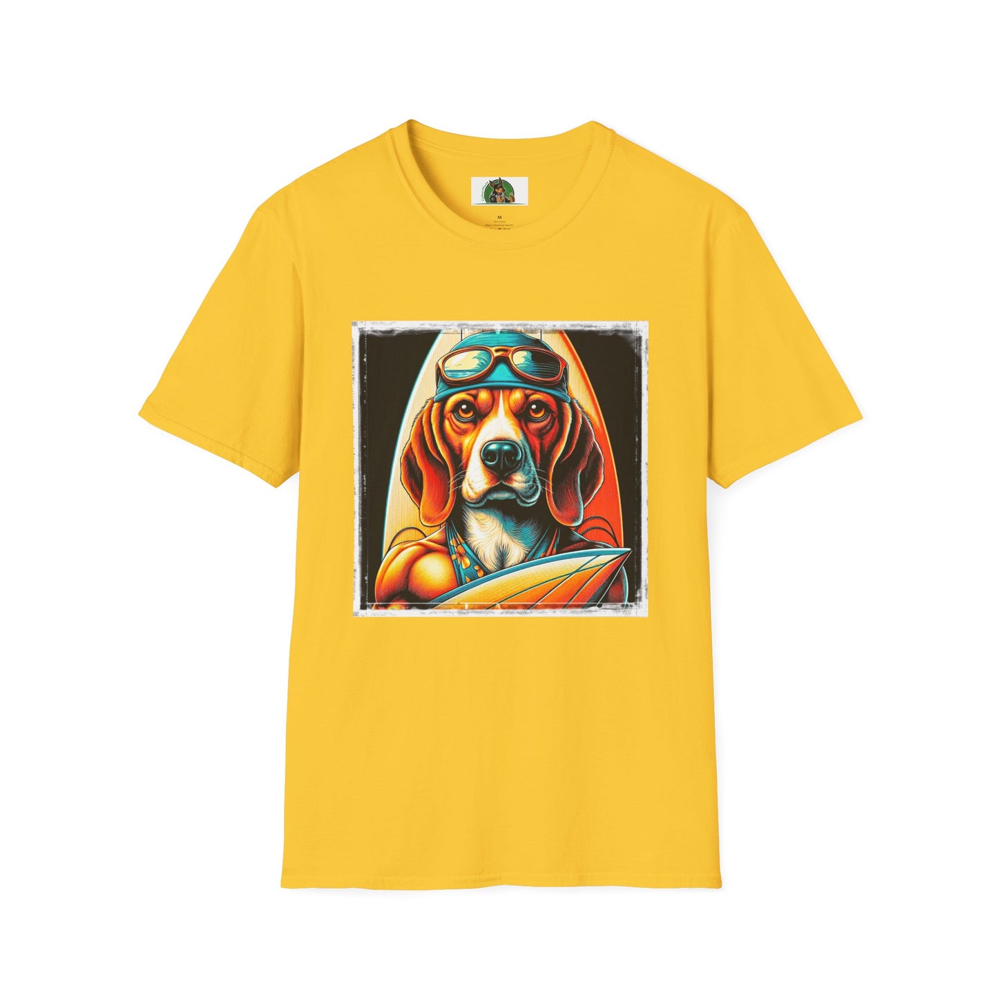 Beagle Muscle Surfer Dog T-Shirt Printify S Daisy 