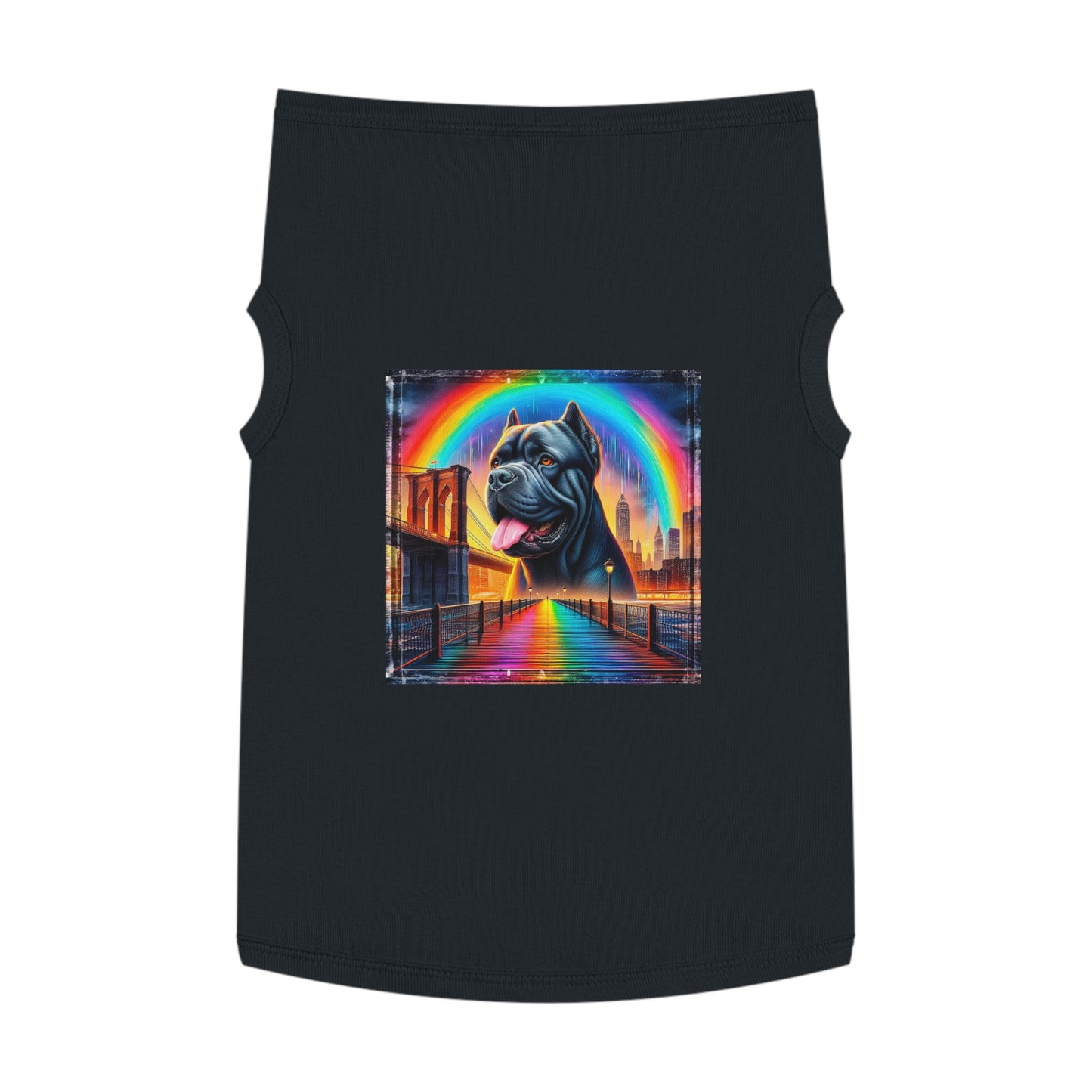 Pet Tank Top Cane Corso Rainbow Background Pets Printify XL Black 