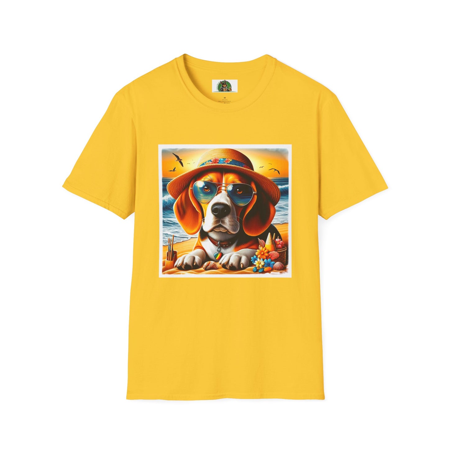 Beagle Wearing Sun Hat At The Beach T-Shirt Printify S Daisy 