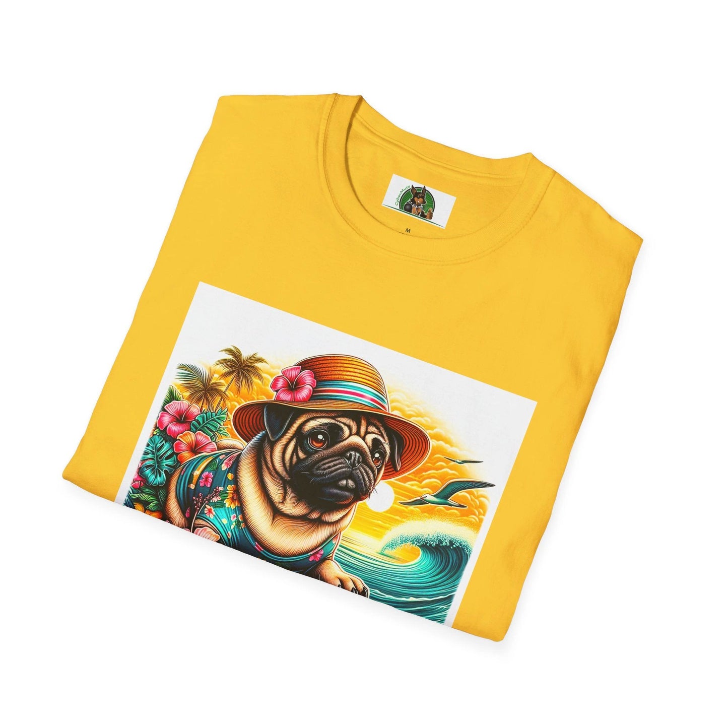 Surfer Pug T-Shirt by Printify