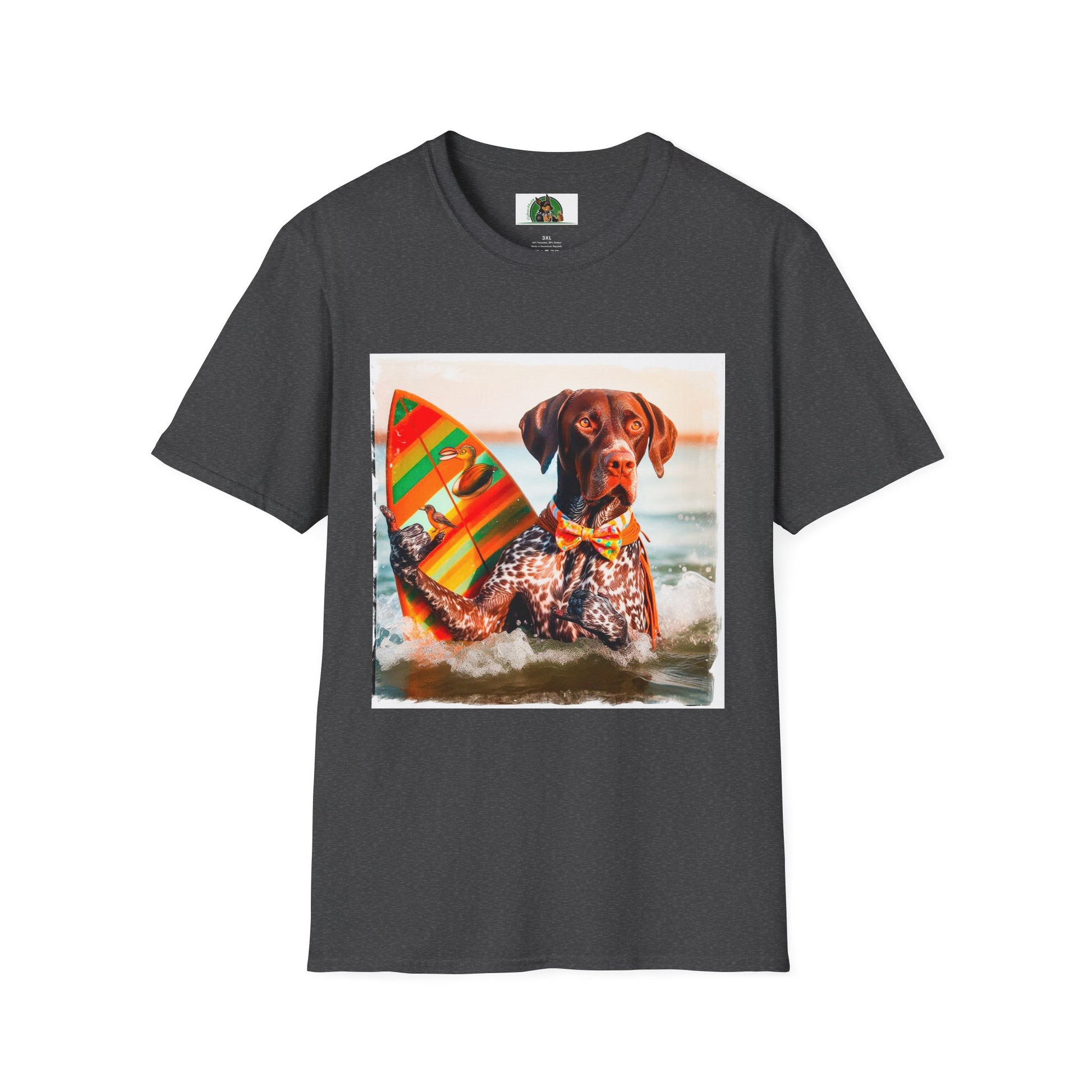 German Shorthaired Pointer Hawaiian vacation t shirt T-Shirt Printify XS Dark Heather