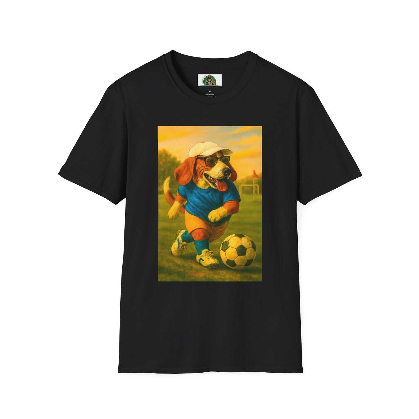 Sports Beagle Soccer T-Shirt T-Shirt Printify Black XS