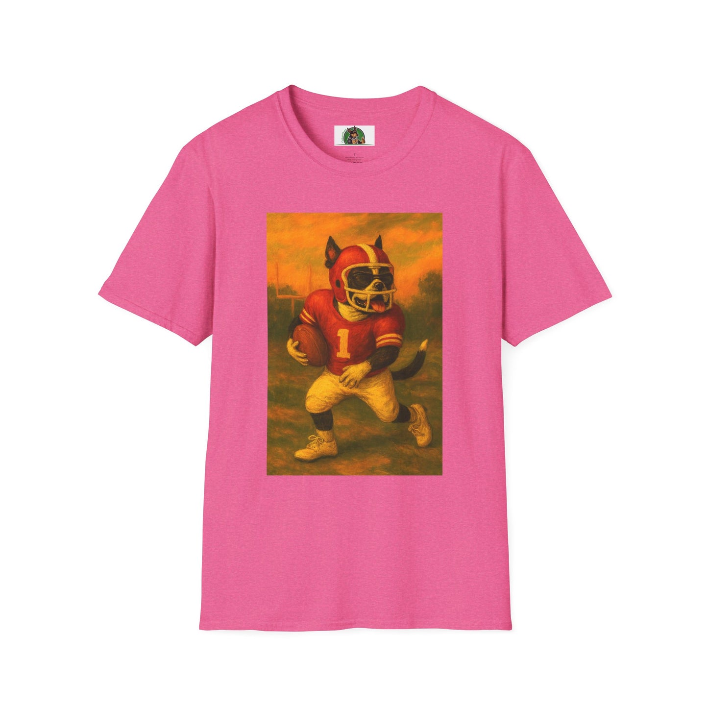 Sports Boston Terrier Football Unisex T-Shirt T-Shirt Printify Heather Heliconia S