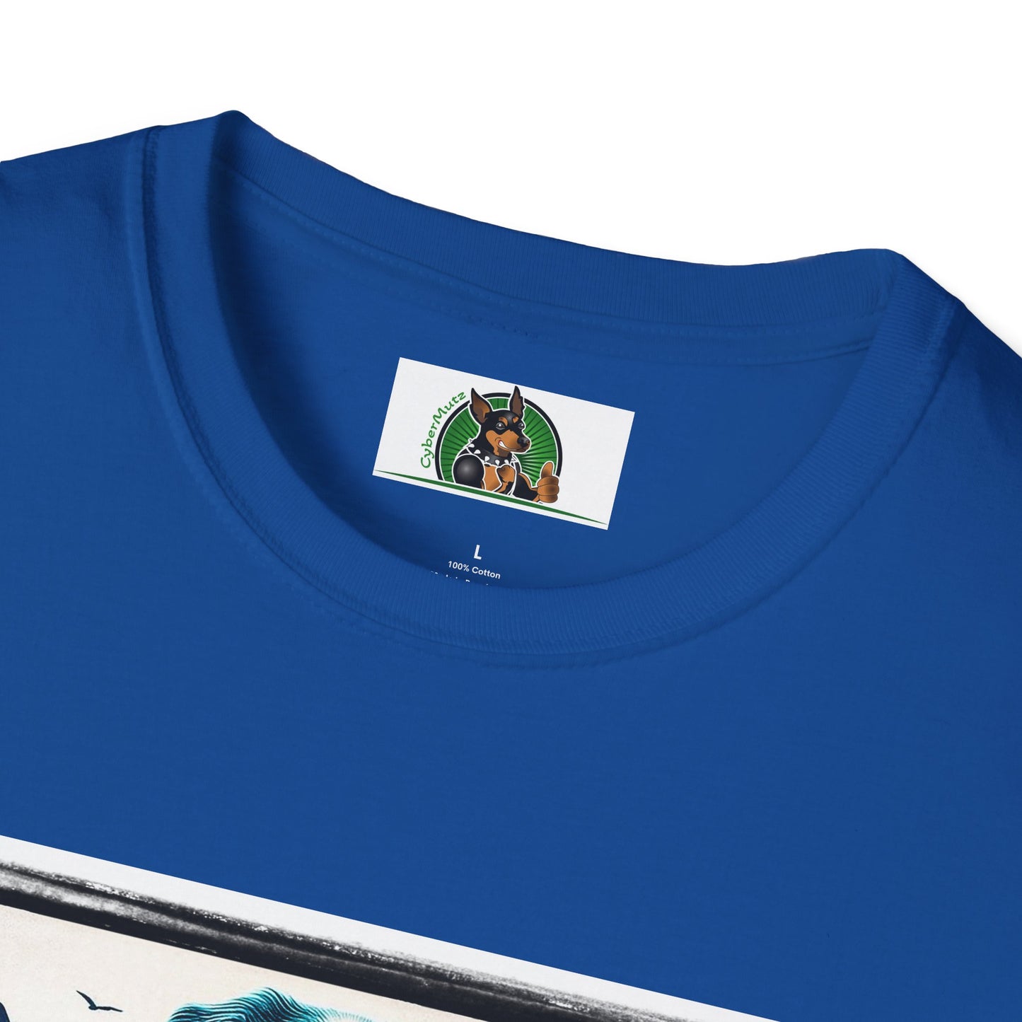 Australian Shepherd Turquoise Surf Board Beach Dog T-Shirt Printify