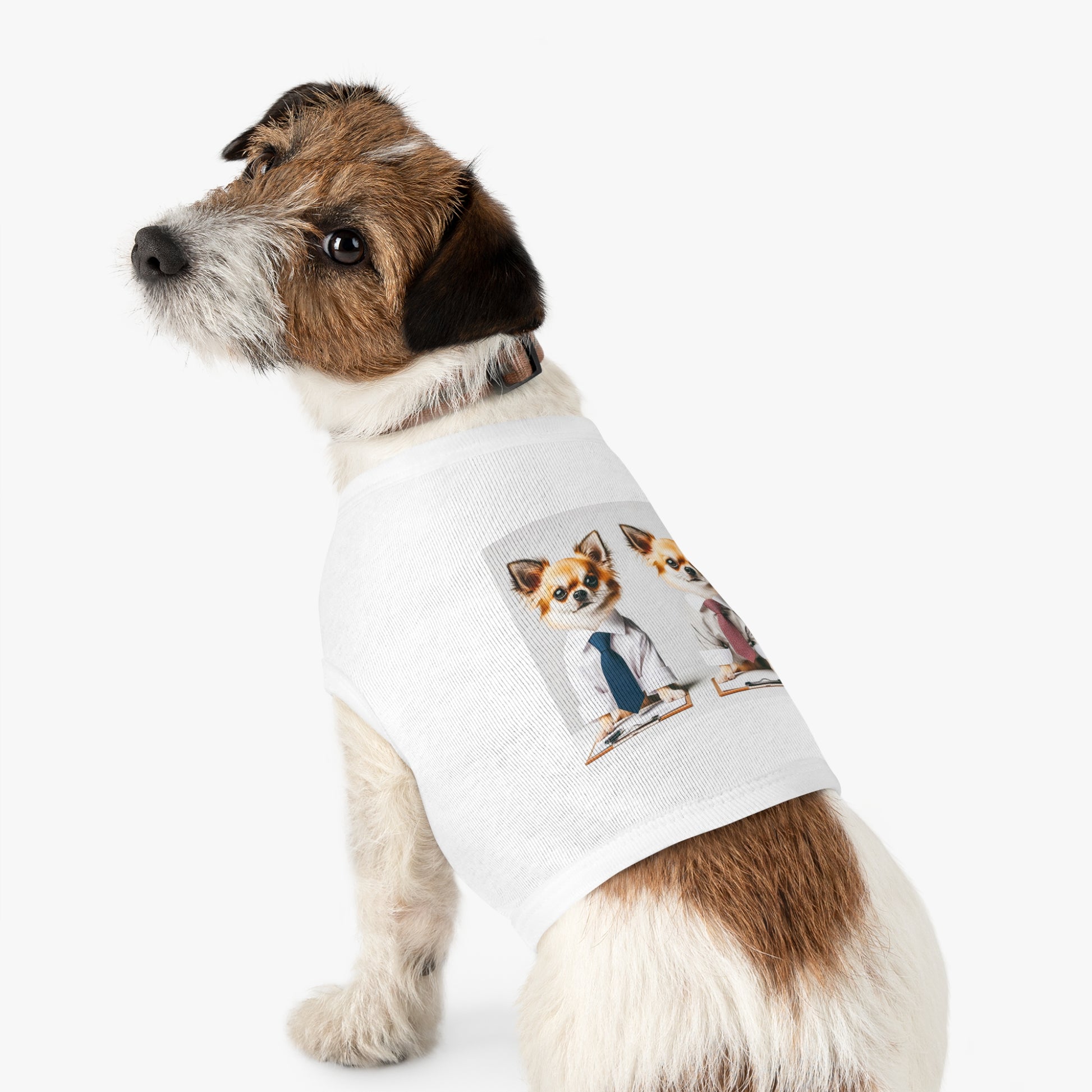 Pet Tank Top Chihuahua interviewing t shirt Pets Printify