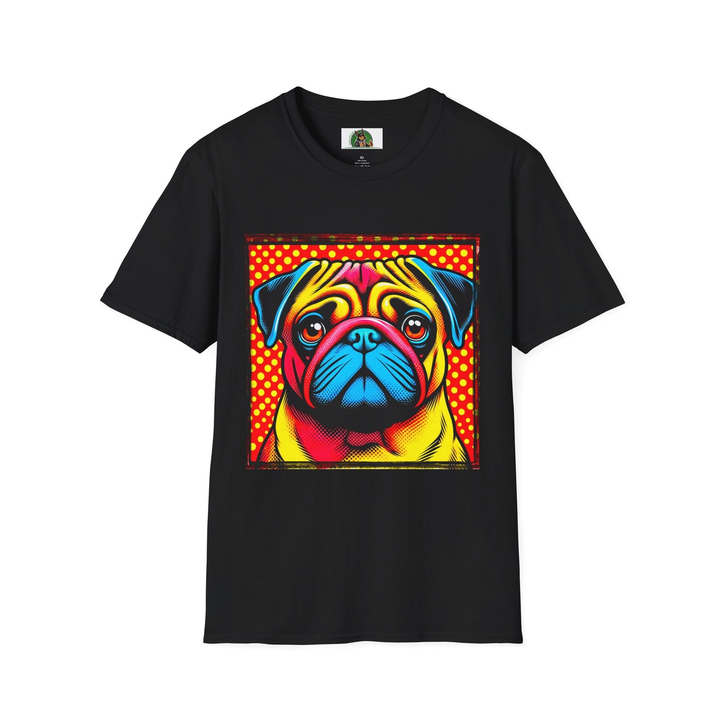 Pugs Pop Art T-Shirt T-Shirt Printify XS Black
