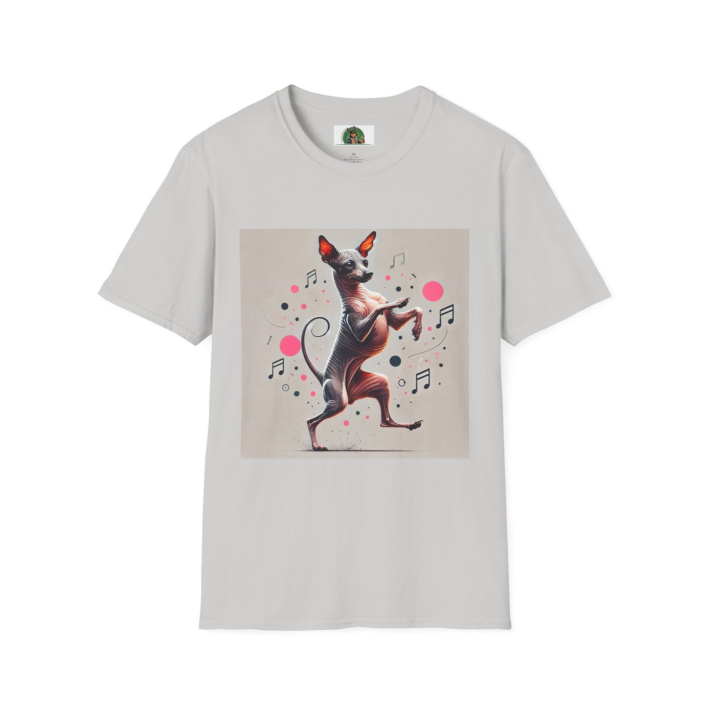 Mexican Hairless Dancing Dog T-Shirt T-Shirt Printify S Ice Grey