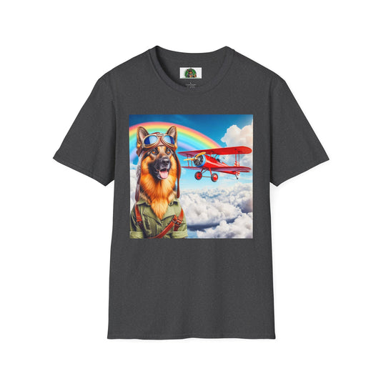 German Shepherd Pilot shirt T-Shirt Printify Dark Heather S