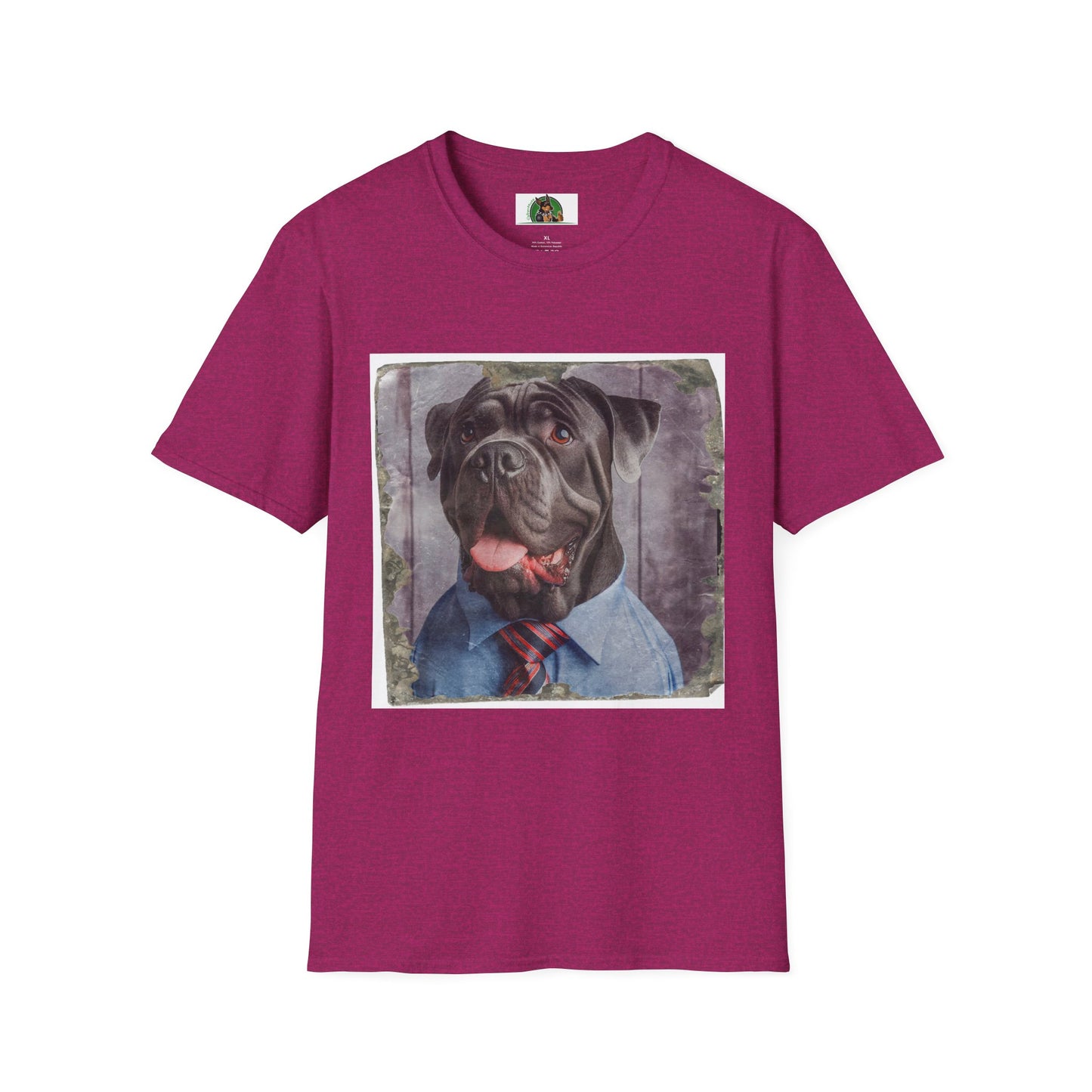 Cane Corso Wearing Suit And Tie TShirt T-Shirt Printify S Antique Heliconia