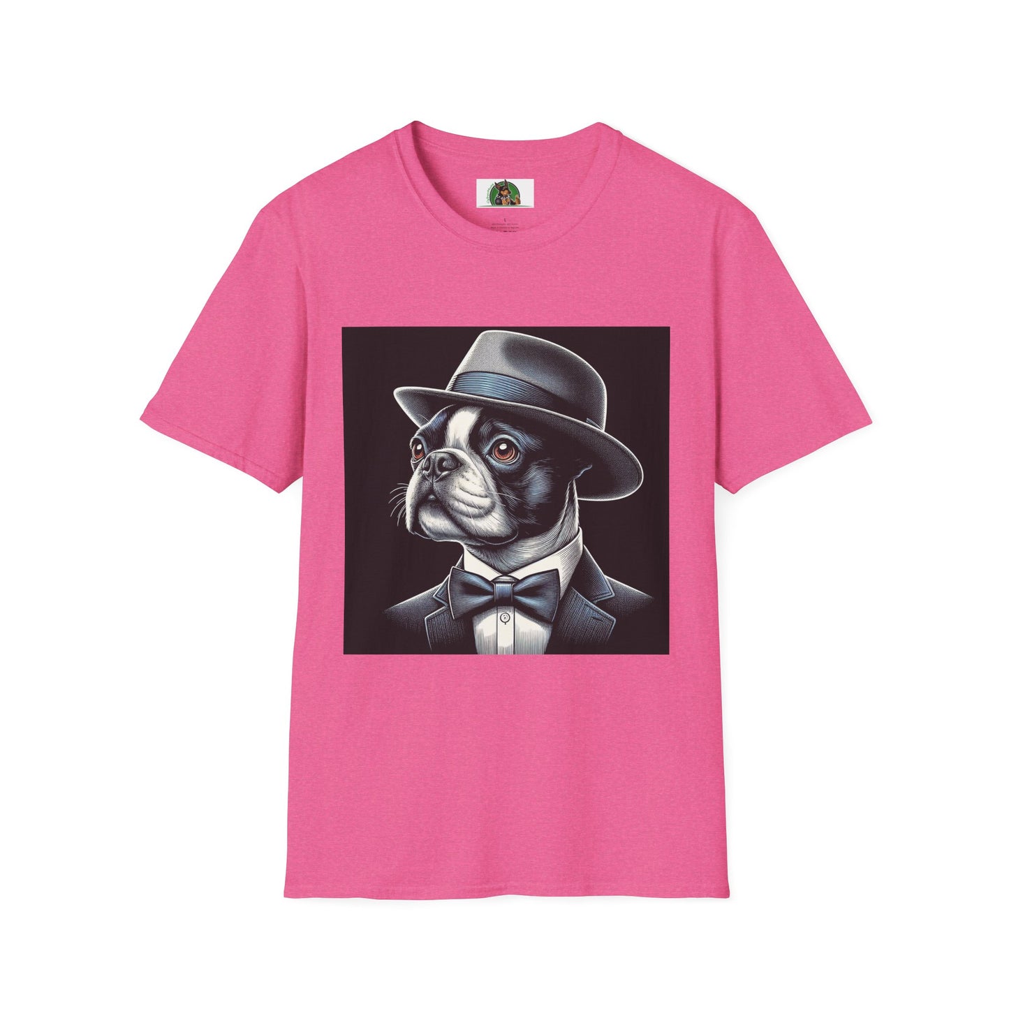 Boston Terrier T-Shirt Printify S Heather Heliconia 