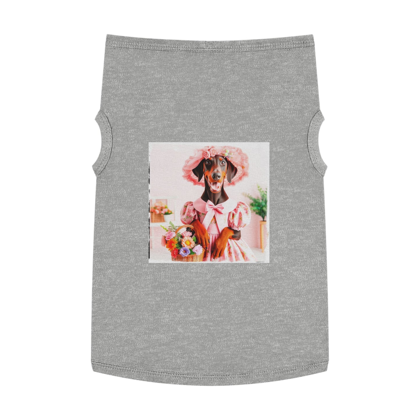 Pet Tank Top Doberman easter fun t shirt Pets Printify XL Heather