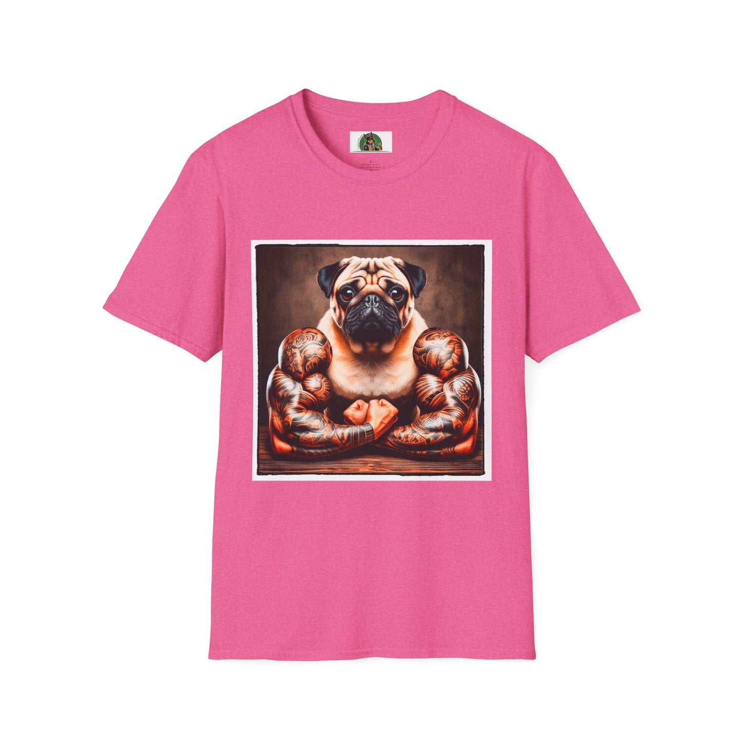 Pugs T-Shirt Printify S Heather Heliconia 