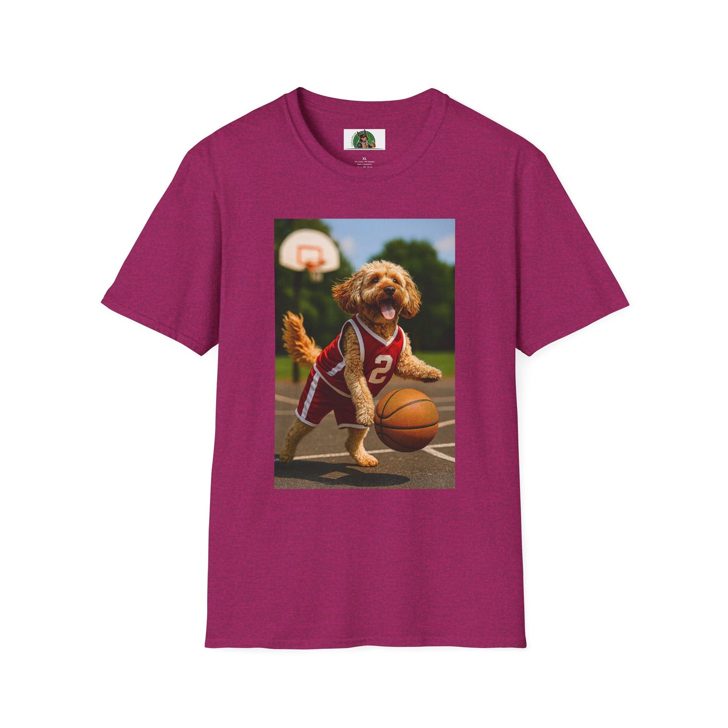 Sports Cockerpoo Basketball T-Shirt T-Shirt Printify Antique Heliconia S