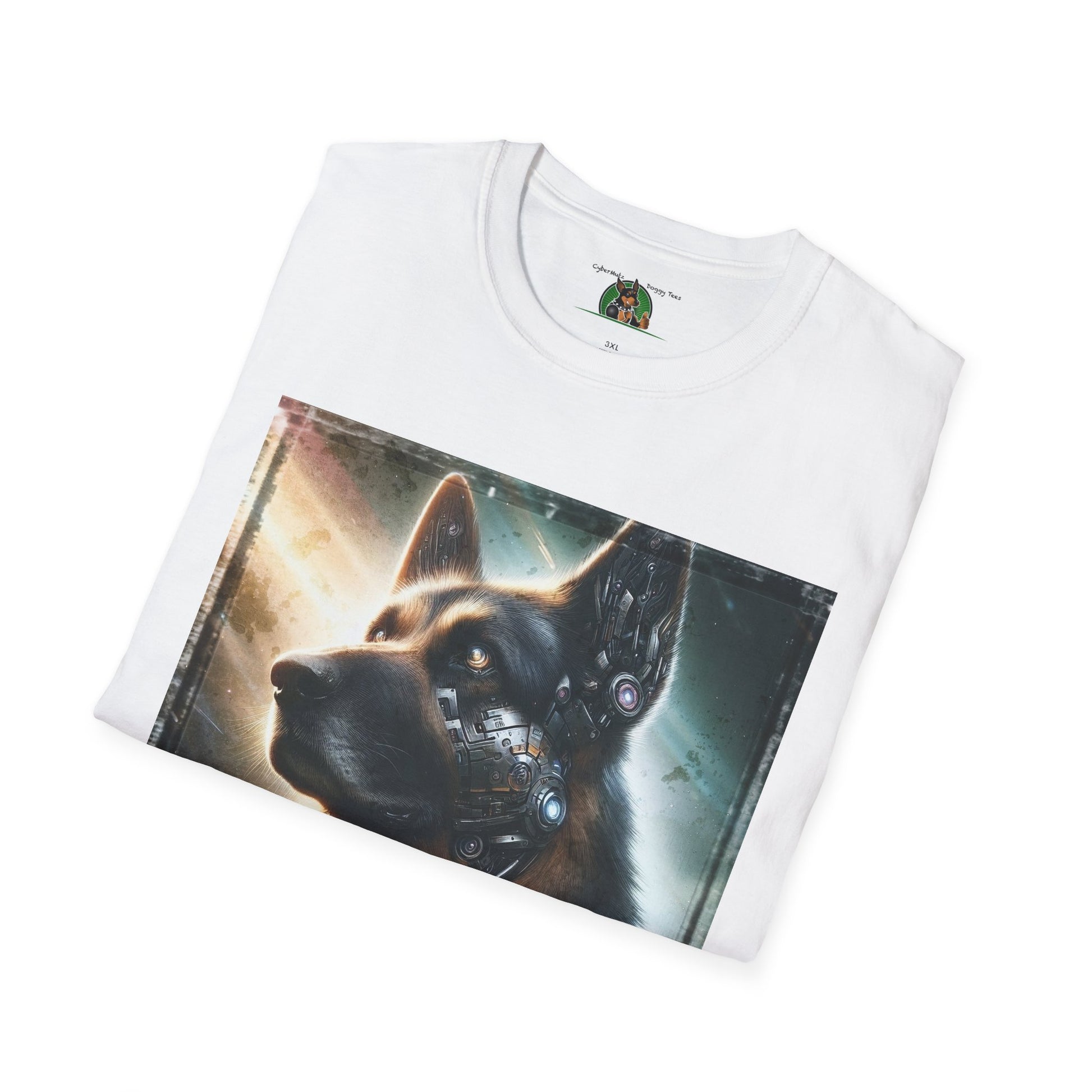 German Shepherd Robotic Dog Unisex Softstyle T-Shirt T-Shirt Printify