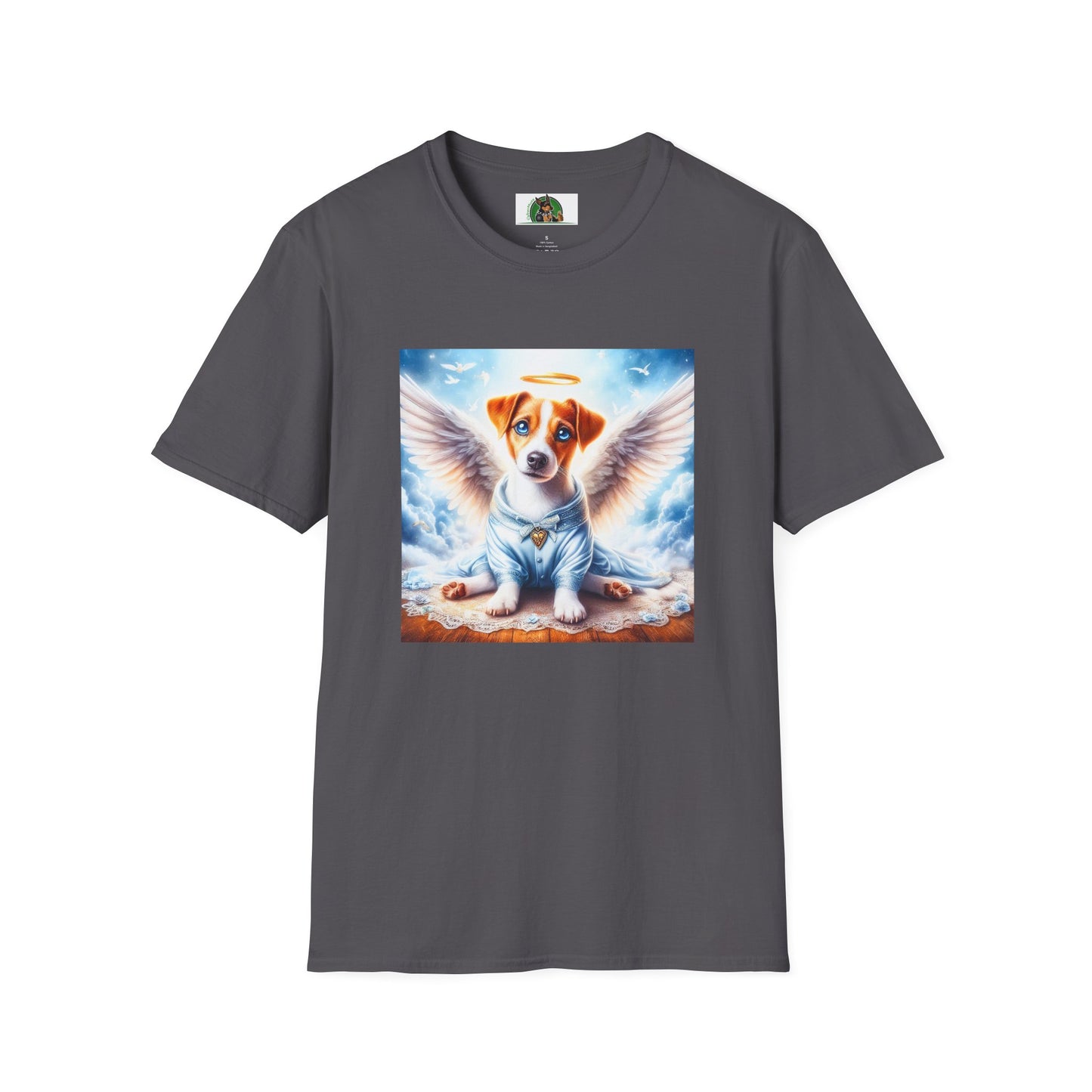 Jack Russell Pajama Puppy Angel T-Shirt Printify S Charcoal