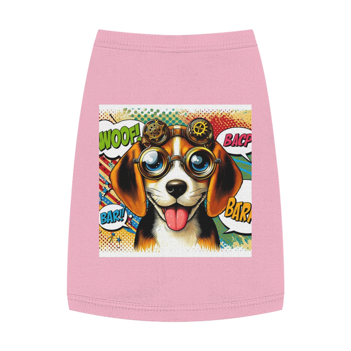 Pet Tank Top Wacky Beagle Steampunk Pop Art Dog Pets Printify M Pink 