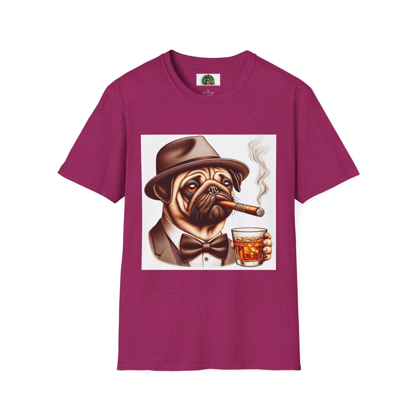 Pugs T-Shirt Printify S Antique Heliconia 