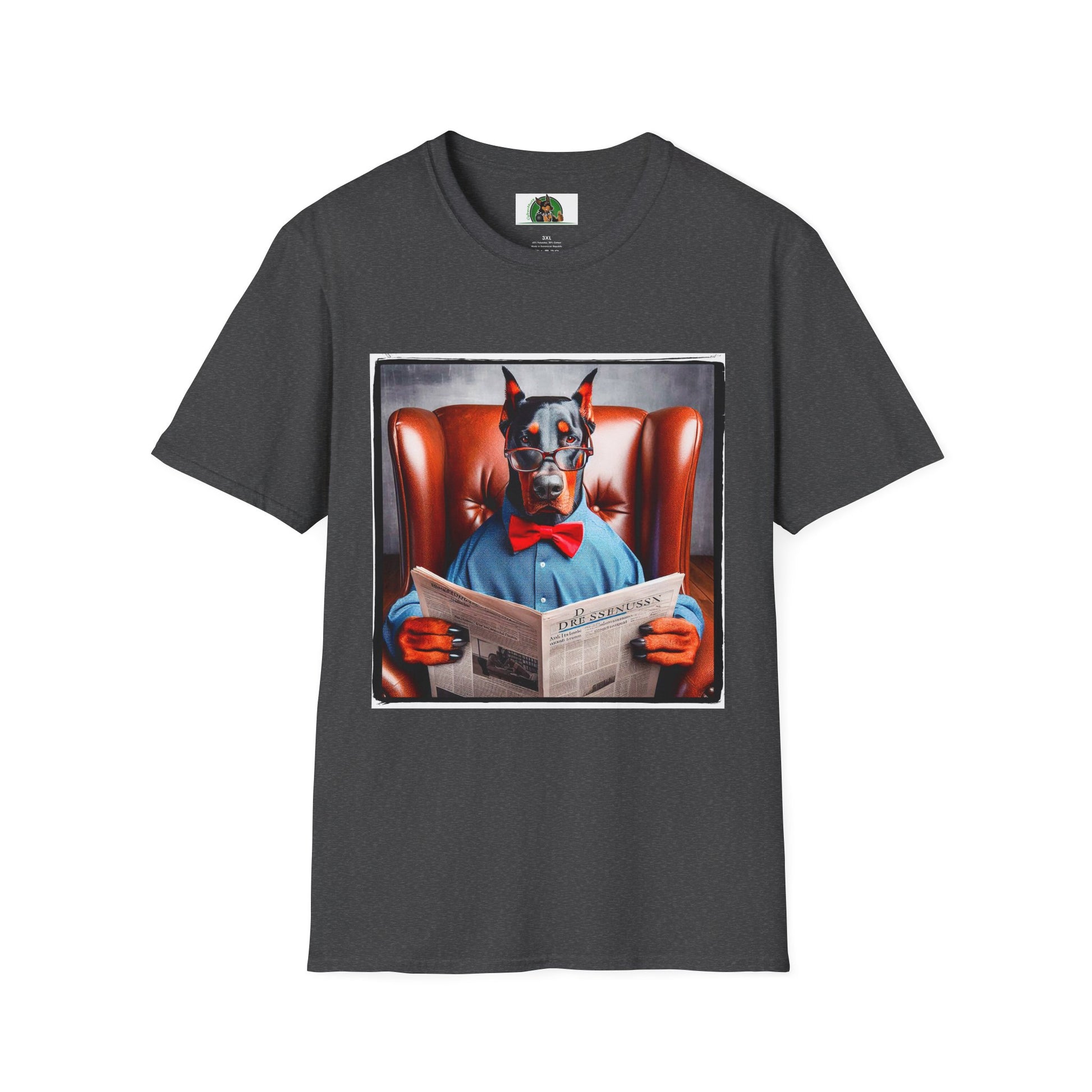 Doberman Sunday morning t shirt T-Shirt Printify XS Dark Heather