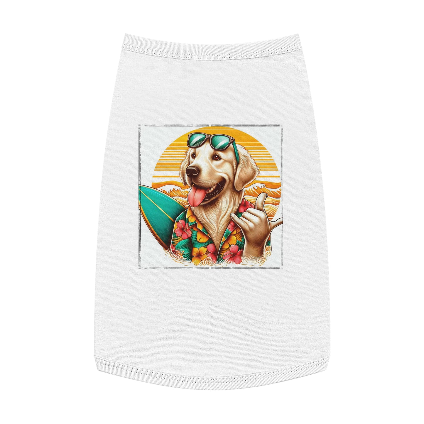 Golden Retriever pet tank top Pets Printify L White 