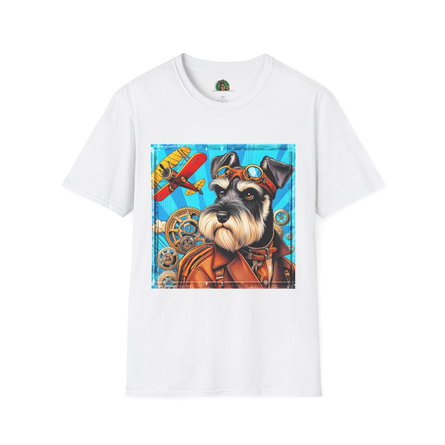 Schnauzer T-Shirt with Miniature Schnauzer Design T-Shirt Printify XS White 