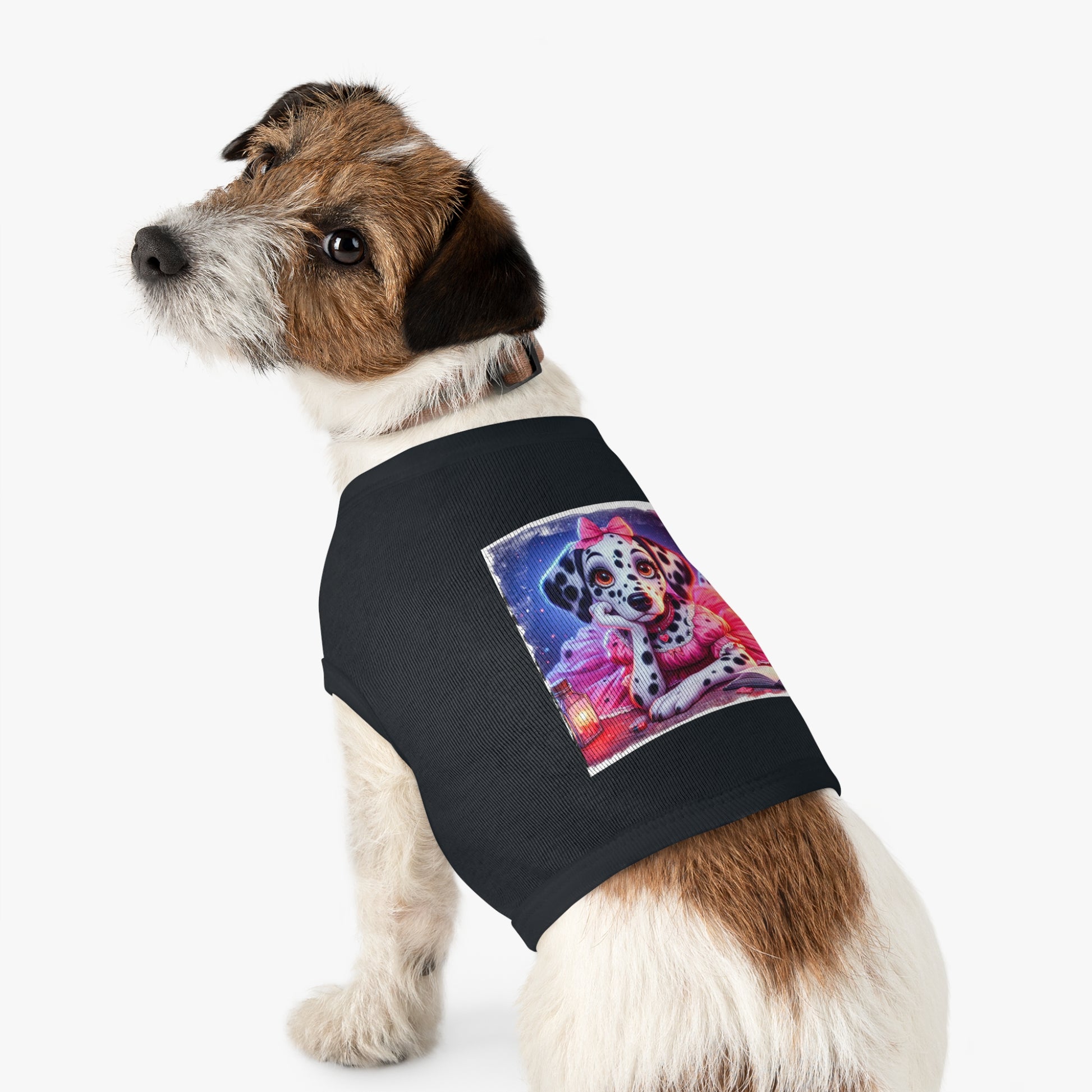 Pet Tank Top Dalmatian pretty in pink t shirt Pets Printify