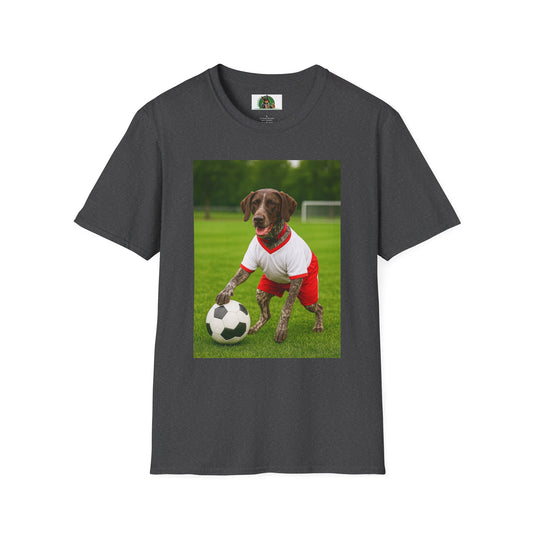 Soccer Sports German Shorthair T-Shirt T-Shirt Printify Dark Heather XS