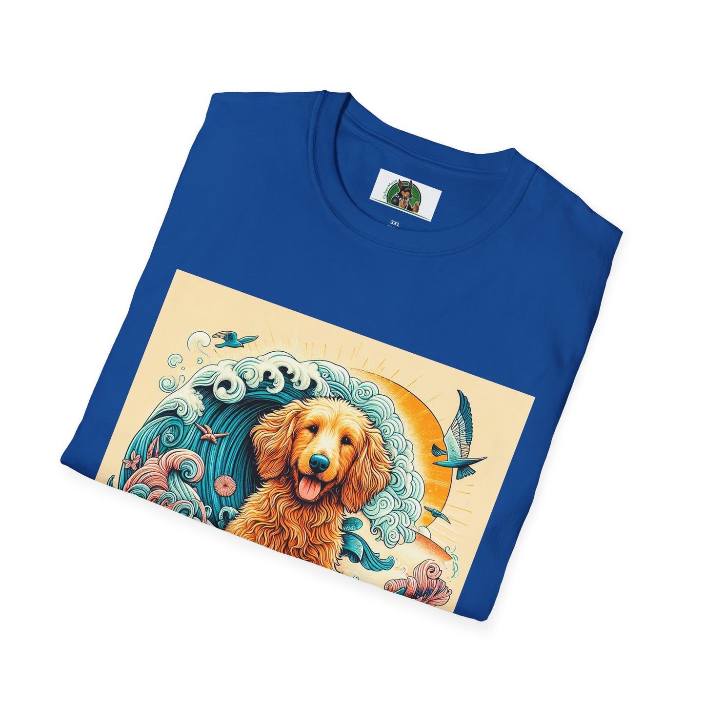 Golden Doodle surfing fun shirt T-Shirt Printify
