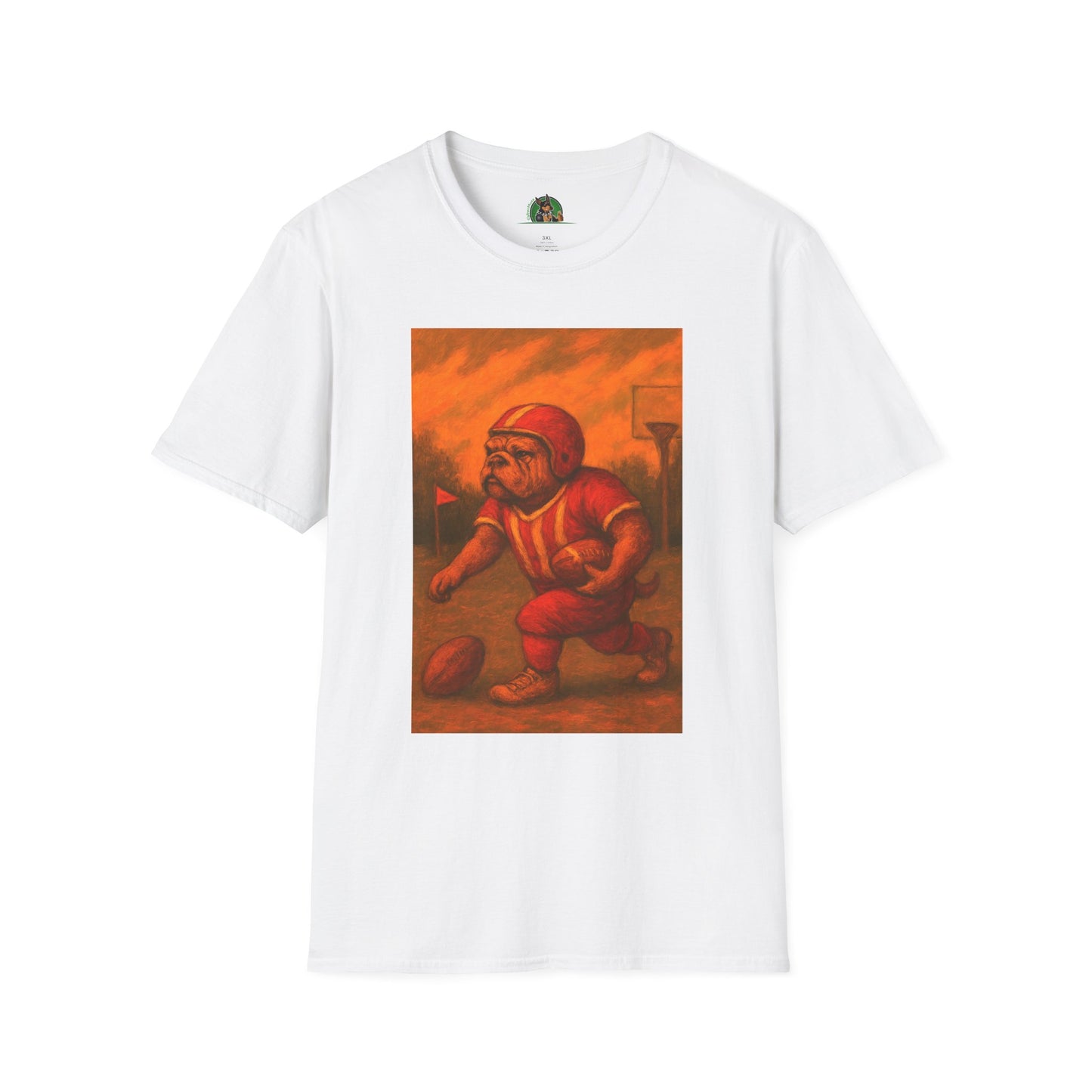 Bulldog Sports Football T-Shirt T-Shirt Printify White XS